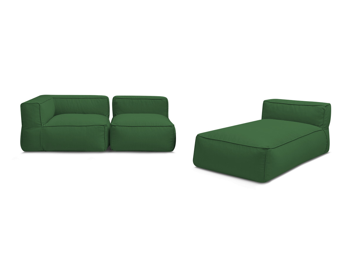 Bobochic Giulia Gartensofa 3-Sitzer 240 × 170 cm Stoff Grün