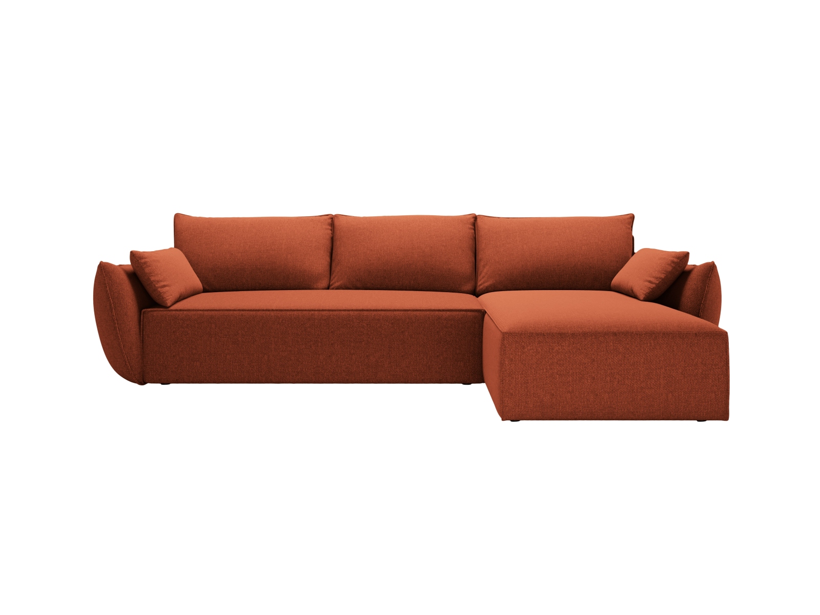 Micadoni Ecksofa Kaelle 4-Sitzer mit Schlaffunktion Rechts Chenille Terrakotta