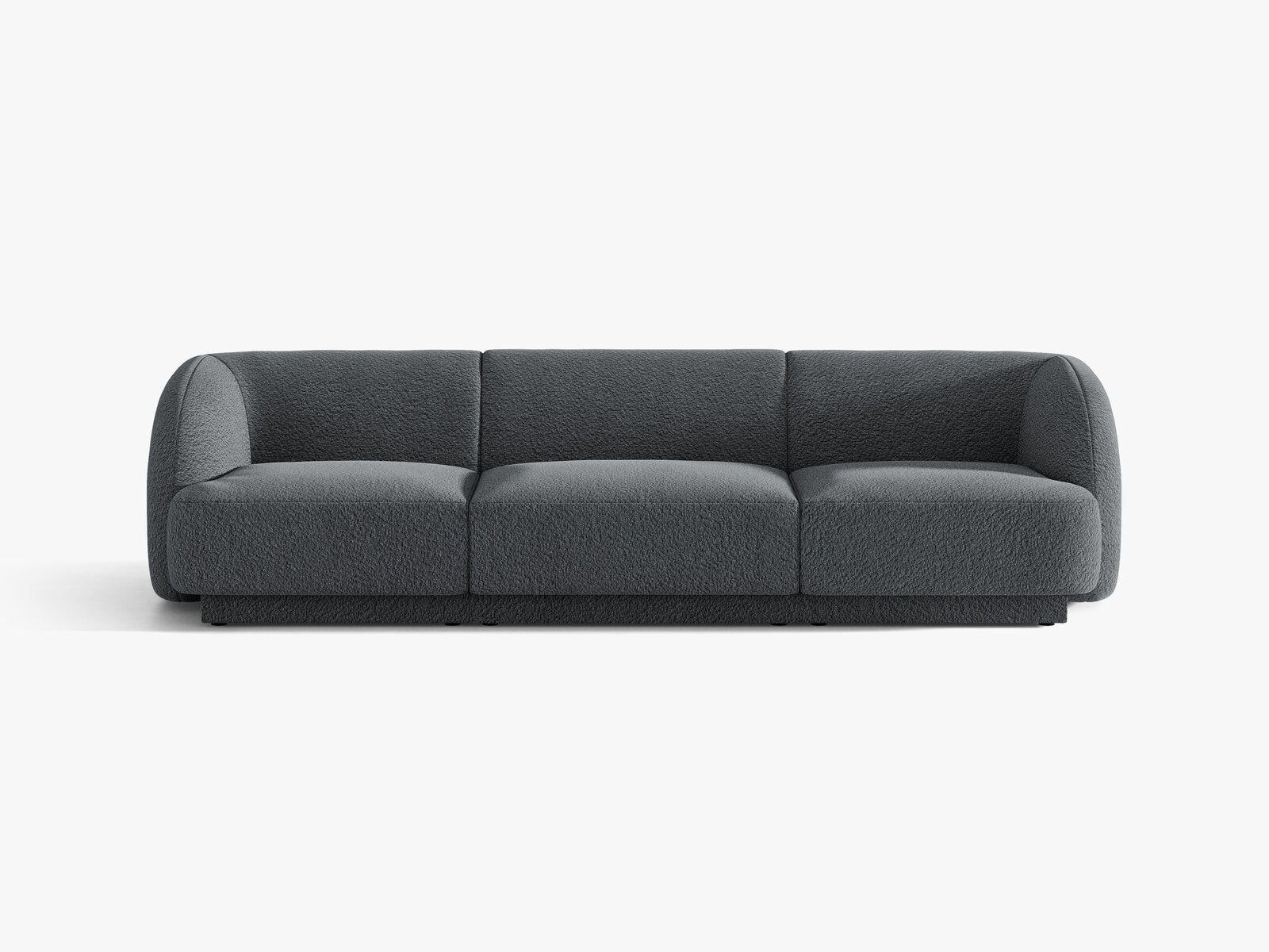 Micadoni Sofa Miley 3-Sitzer Boucle Baloo Dunkelgrau
