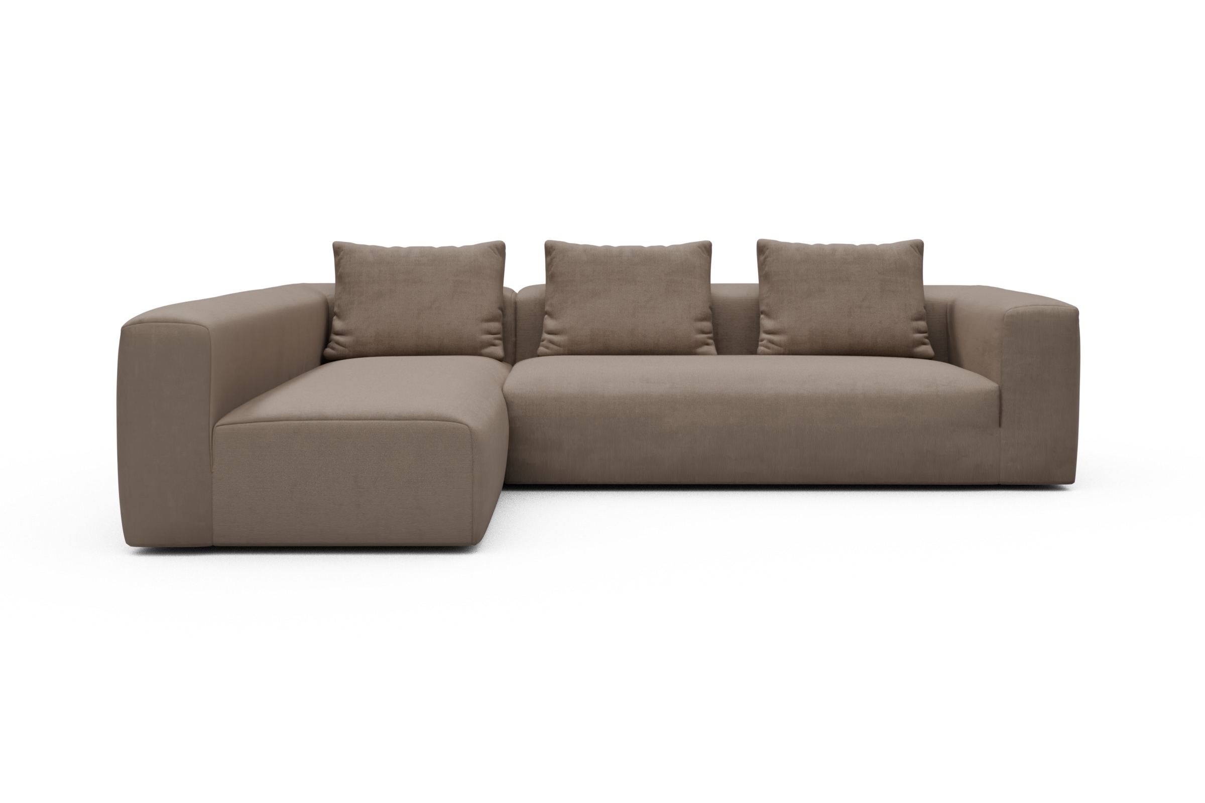 Skandi Home Ecksofa Fred 2x 2,5-Sitzer links offen Cordufine-Biege moebelfaktor