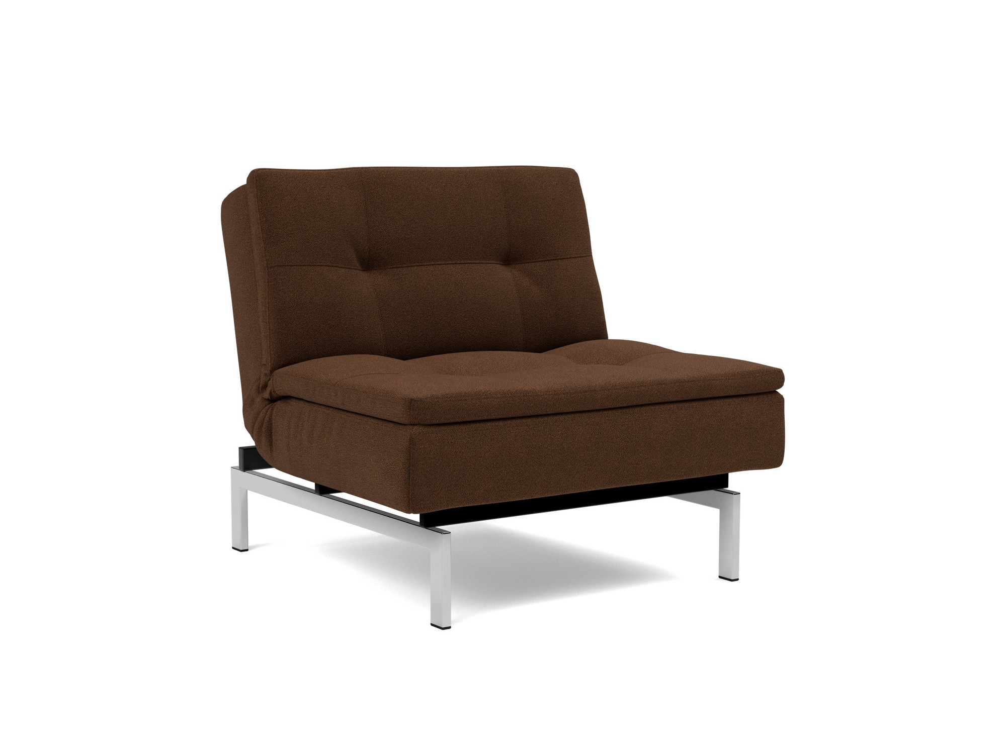 Sessel Dublexo Strukturierter Stoff Taura 359-Cappuccino Beine Chrom