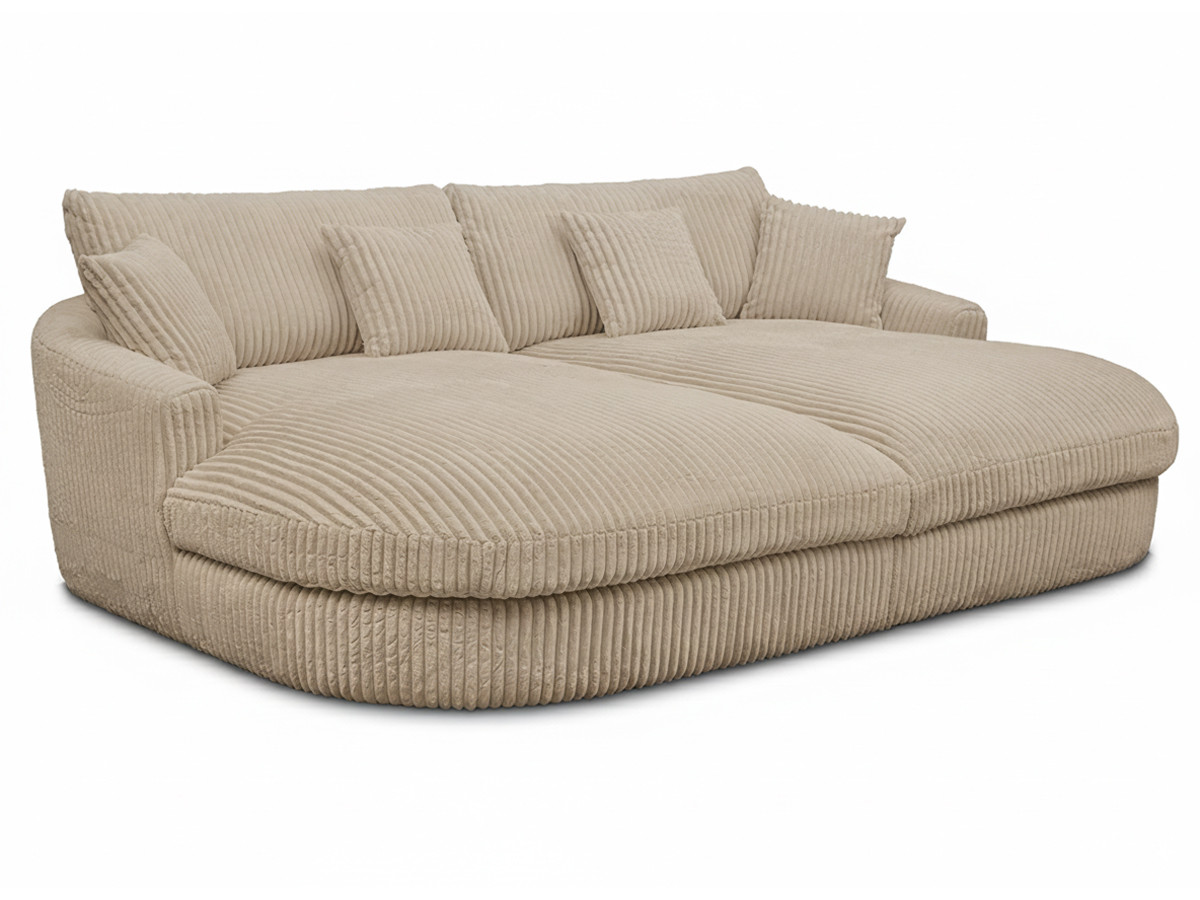 Bobochic Belem Sofa 3-Sitzer Breitcord weich Taupe