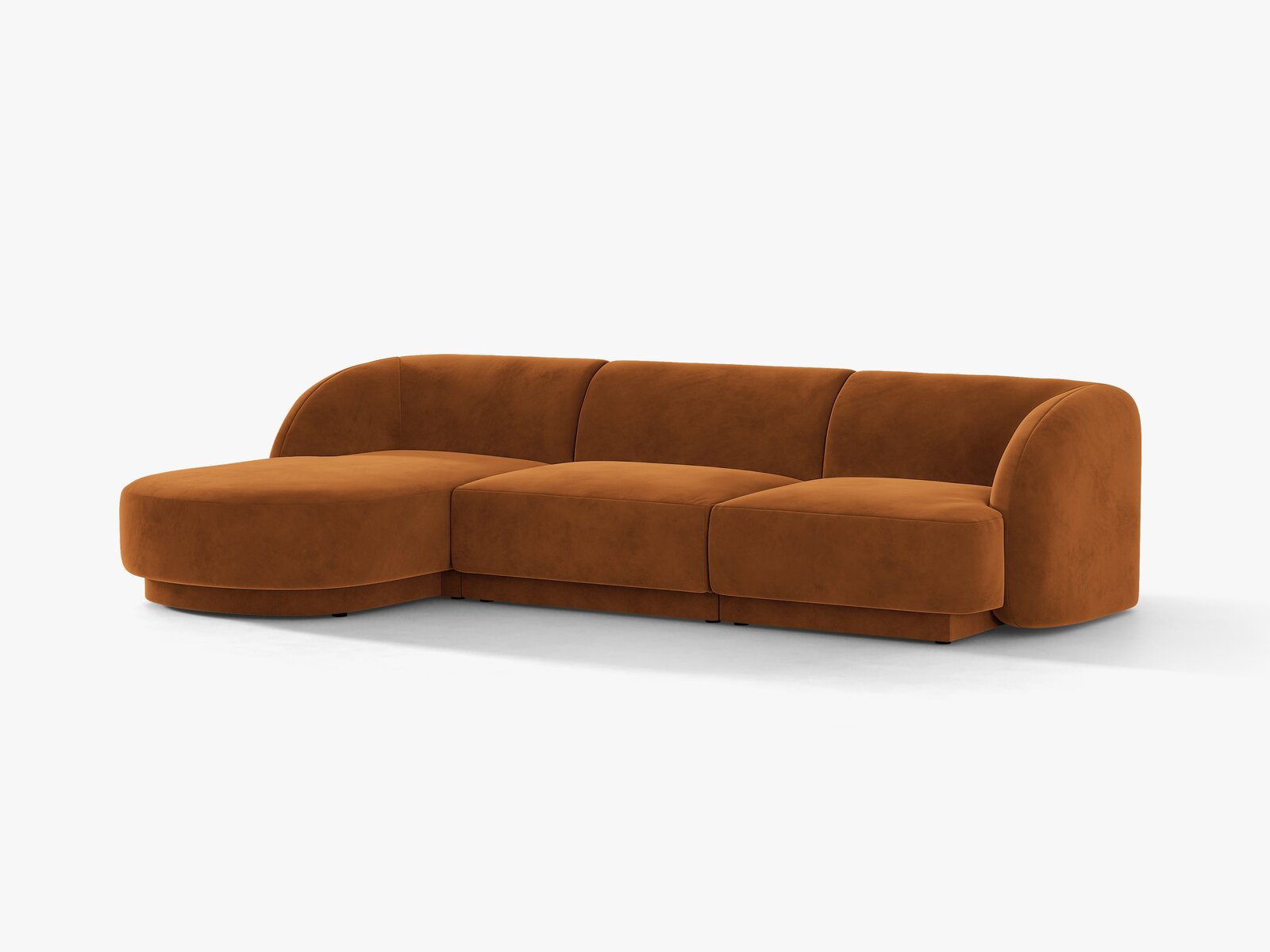 Micadoni Ecksofa Miley 4-Sitzer Links Samt Bluvel Terrakotta