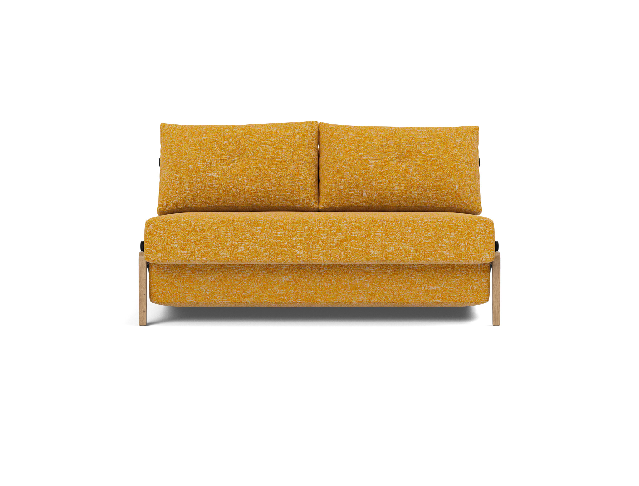 Schlafsofa Cubed 140 Boucle Skandi 536-Ochre Beine Eiche
