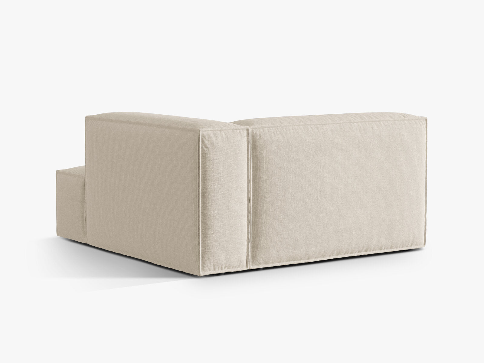 Micadoni Recamiere Nuria Groß 1-Sitzer Rechts Samt Beige