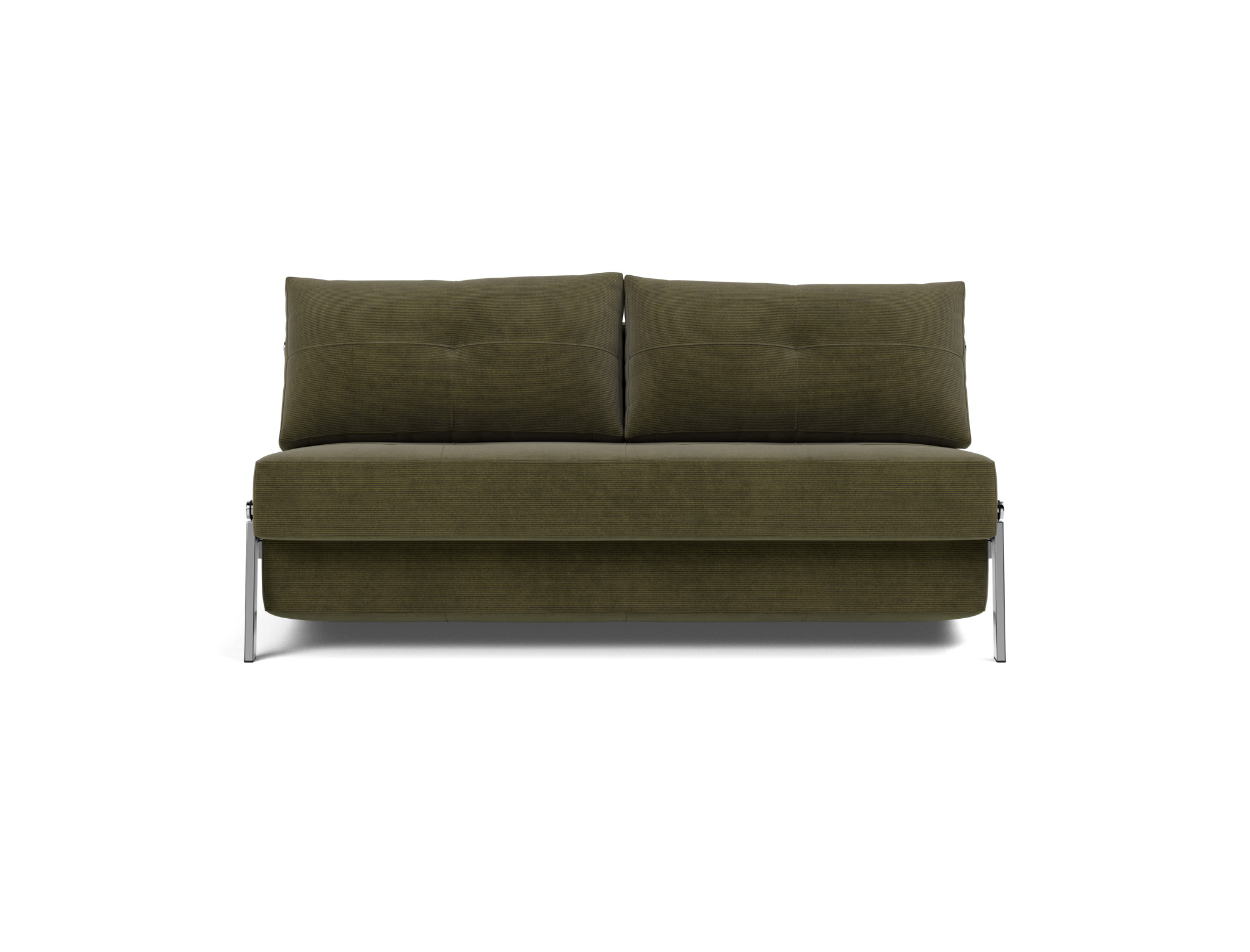 Schlafsofa Cubed 160 Kord Cordufine 316-Pine-Green Beine Chrom