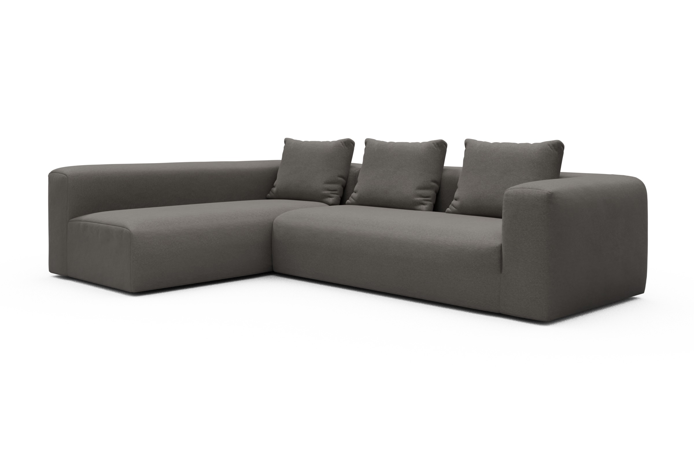 Ecksofa Fred 2x 2,5-Sitzer links offen Satya-Taupe