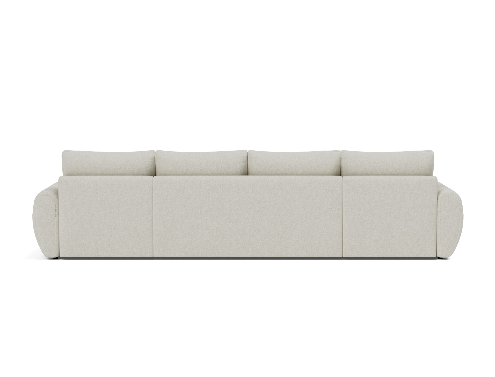Schlafsofa Norum U-Form mit Curve-Armlehnen Flachgewebe Mixed Dance 527-Natural