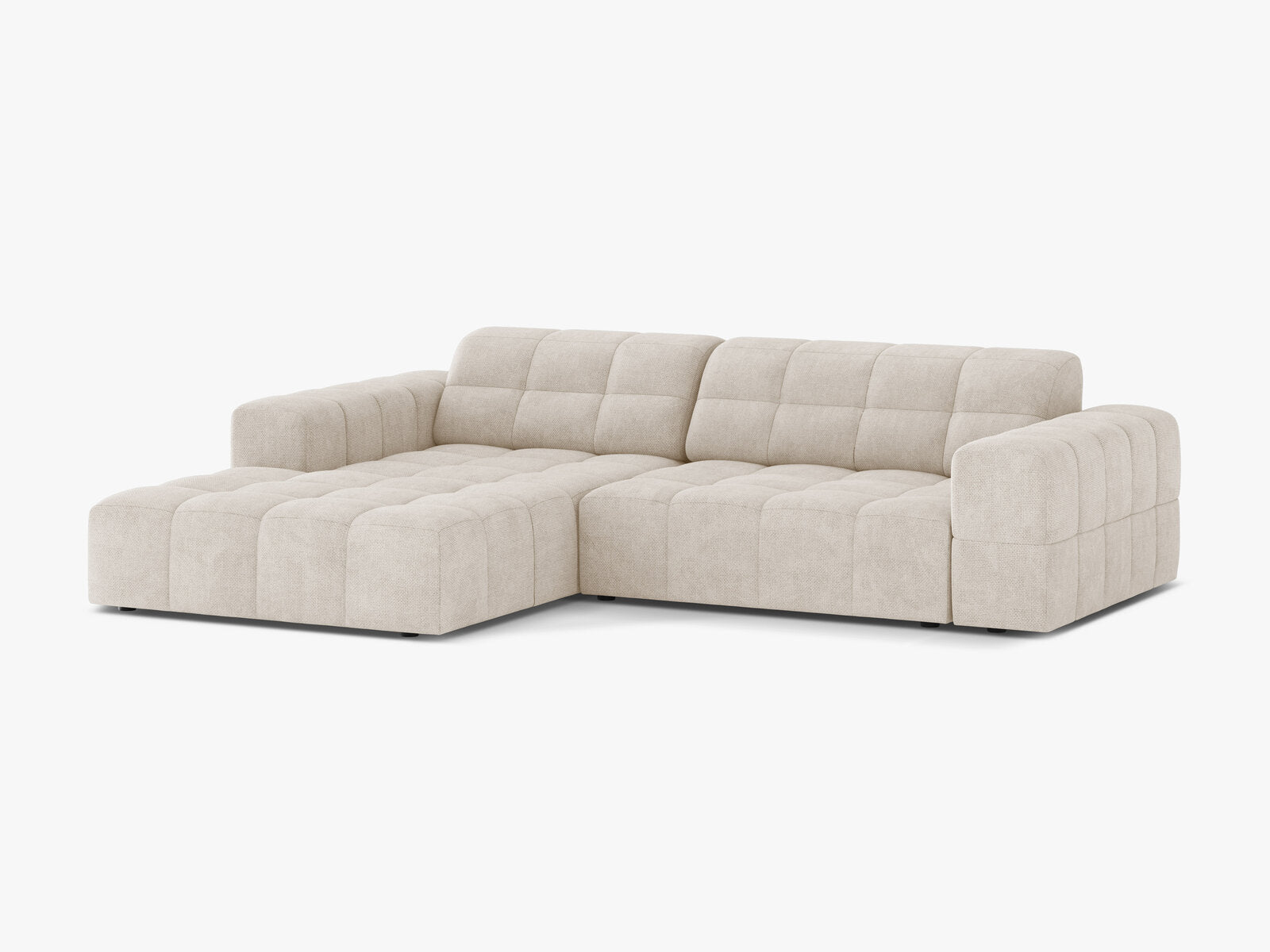 Micadoni Jennifer Ecksofa 4-Sitzer Links Chenille Eden Helles Beige