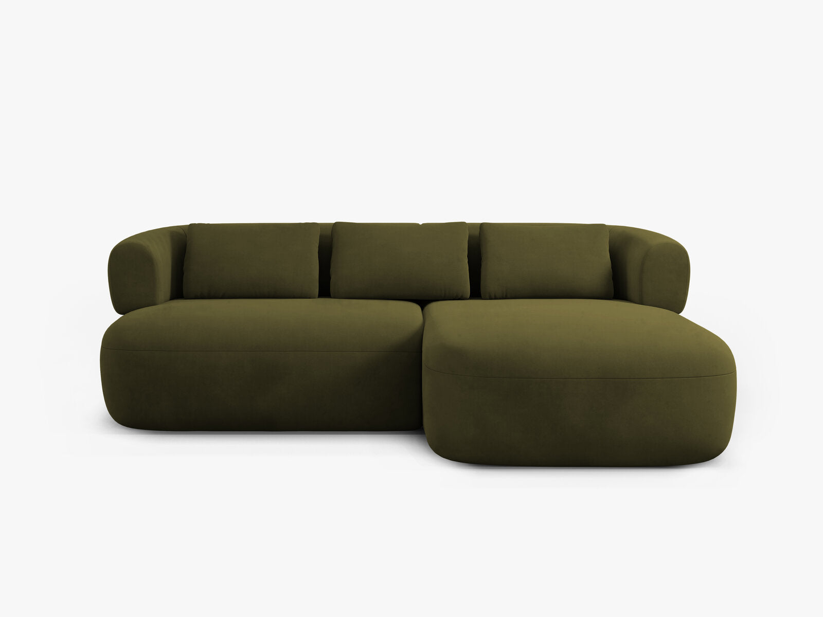 Micadoni 5-Sitzer Ecksofa Jenny Kleine Version Rechts Samt Salvador Grün
