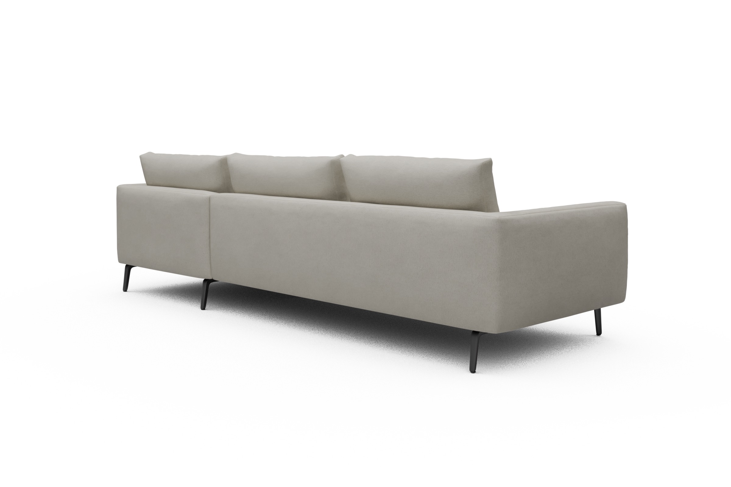 Ecksofa Karl Chaiselongue rechts mit 2,5-Sitzer Denari-Clean-Beige