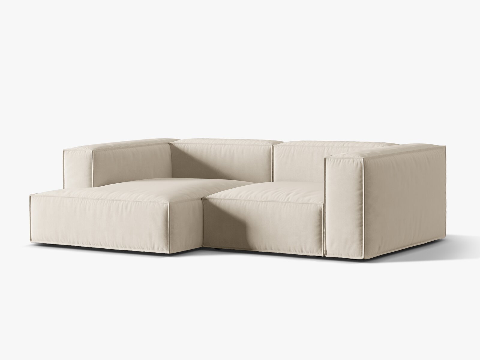 Micadoni Ecksofa Nuria 3-Sitzer Links Samt Beige