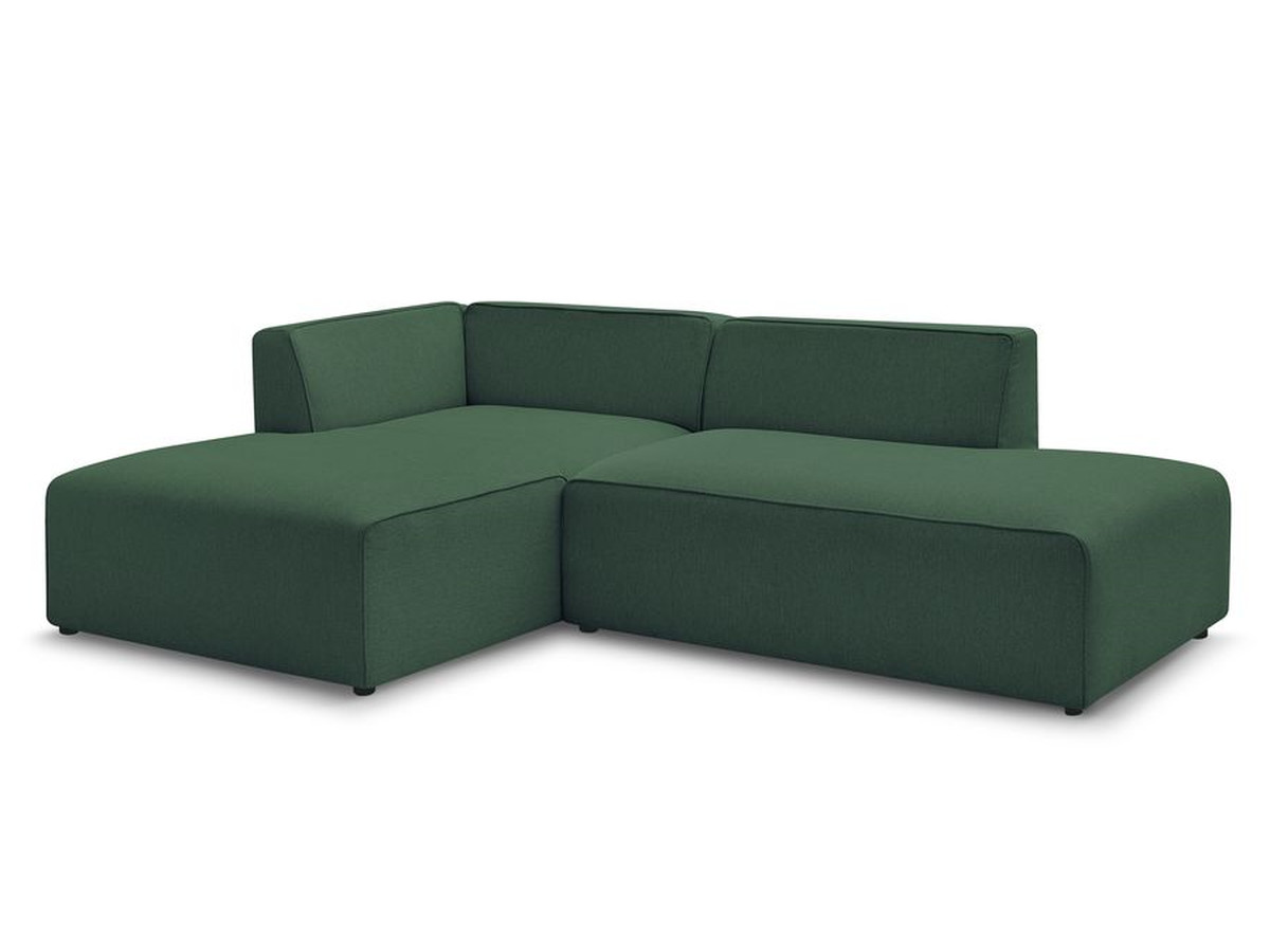 Bobochic Megeve Ecksofa Melange-Stoff Grün Ecke links