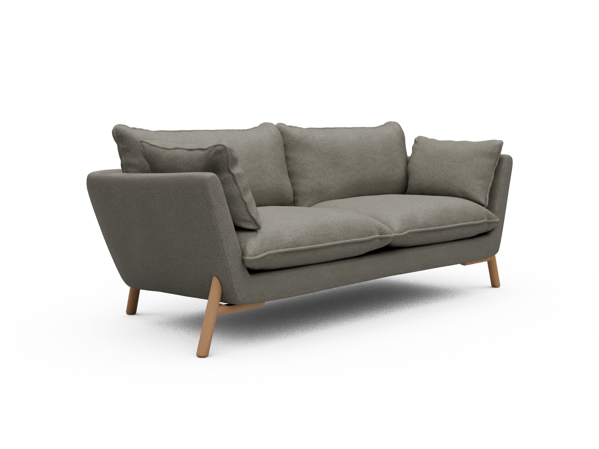 Skandi Home Sofa Emil Soft 2-Sitzer Beinfarbe Eiche Natur Denari-Warm-Grey moebelfaktor