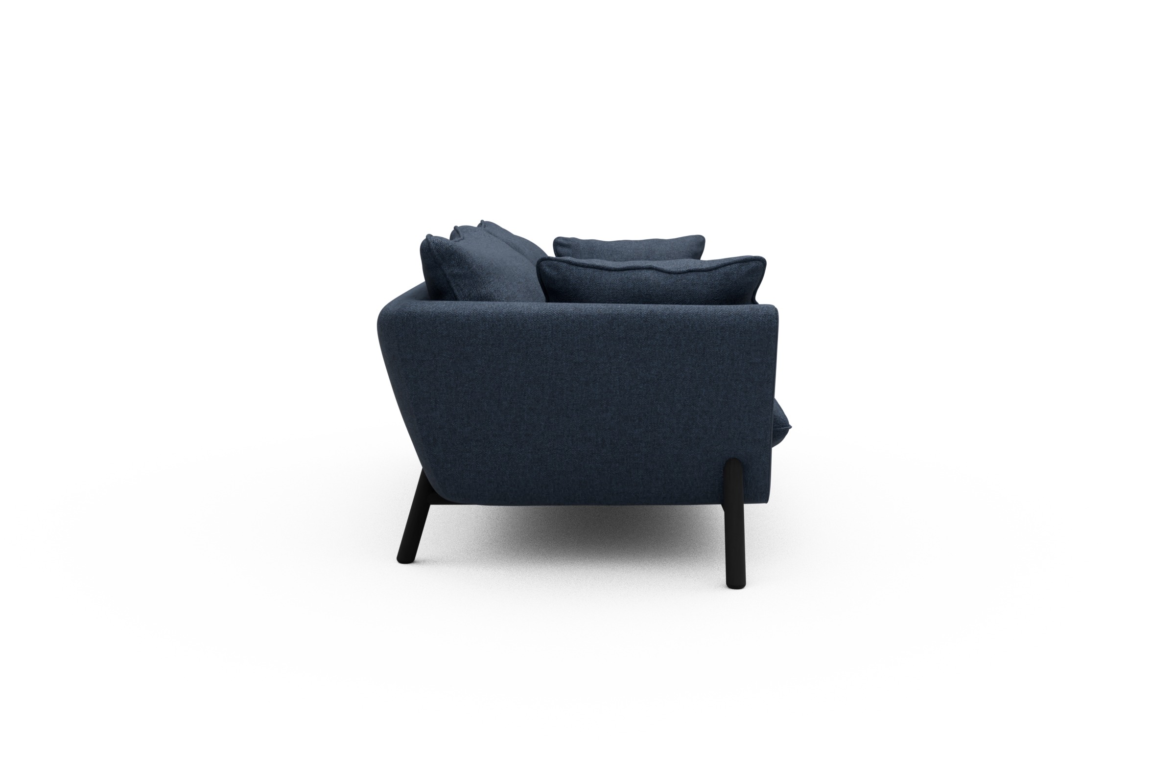 Sofa Emil PREMIUM 2-Sitzer Beinfarbe Eiche Schwarz Sama-Deep-Blue