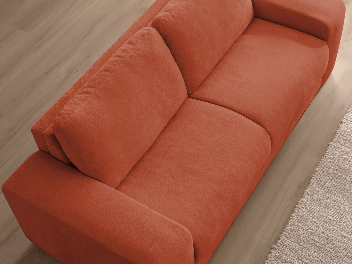 Bobochic Ibiza Schlafsofa 3-Sitzer Strukturstoff Orange, Liegefläche 140 × 196 cm