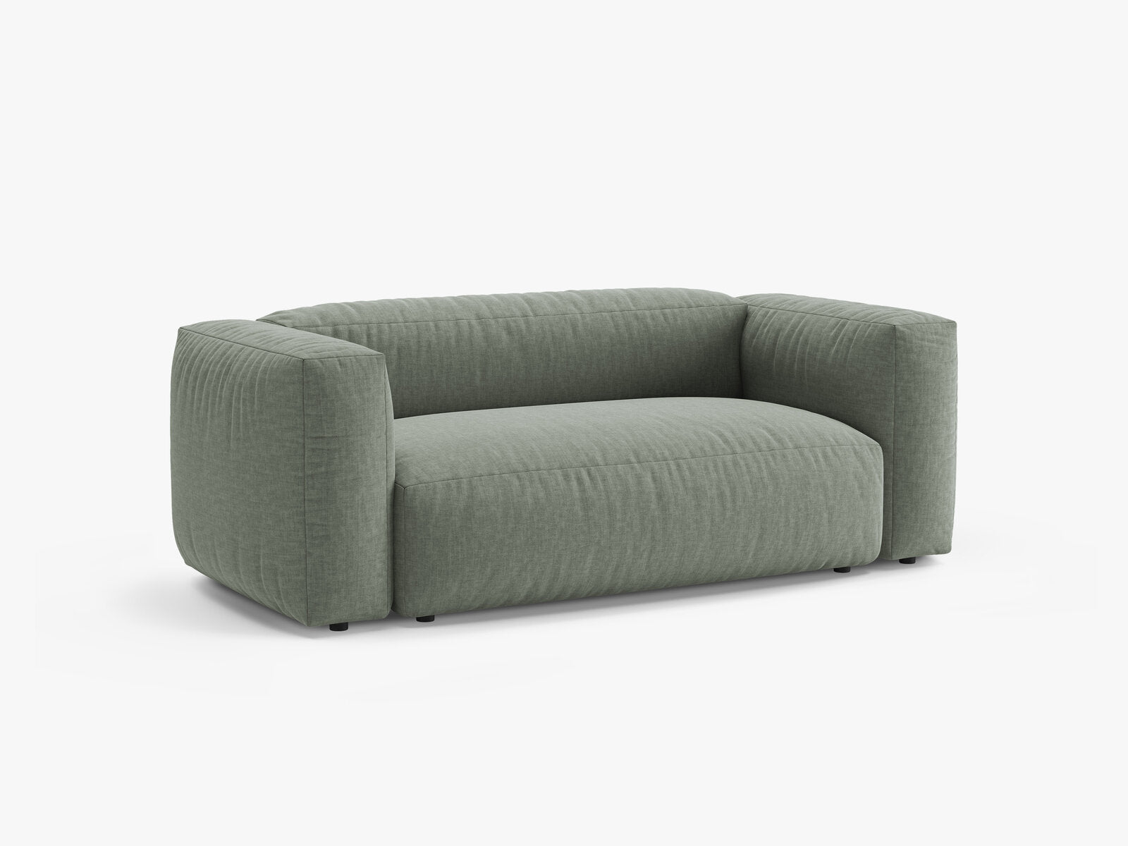 Micadoni Martina Sofa 2-Sitzer Strukturierter Stoff Boston Moosgrün