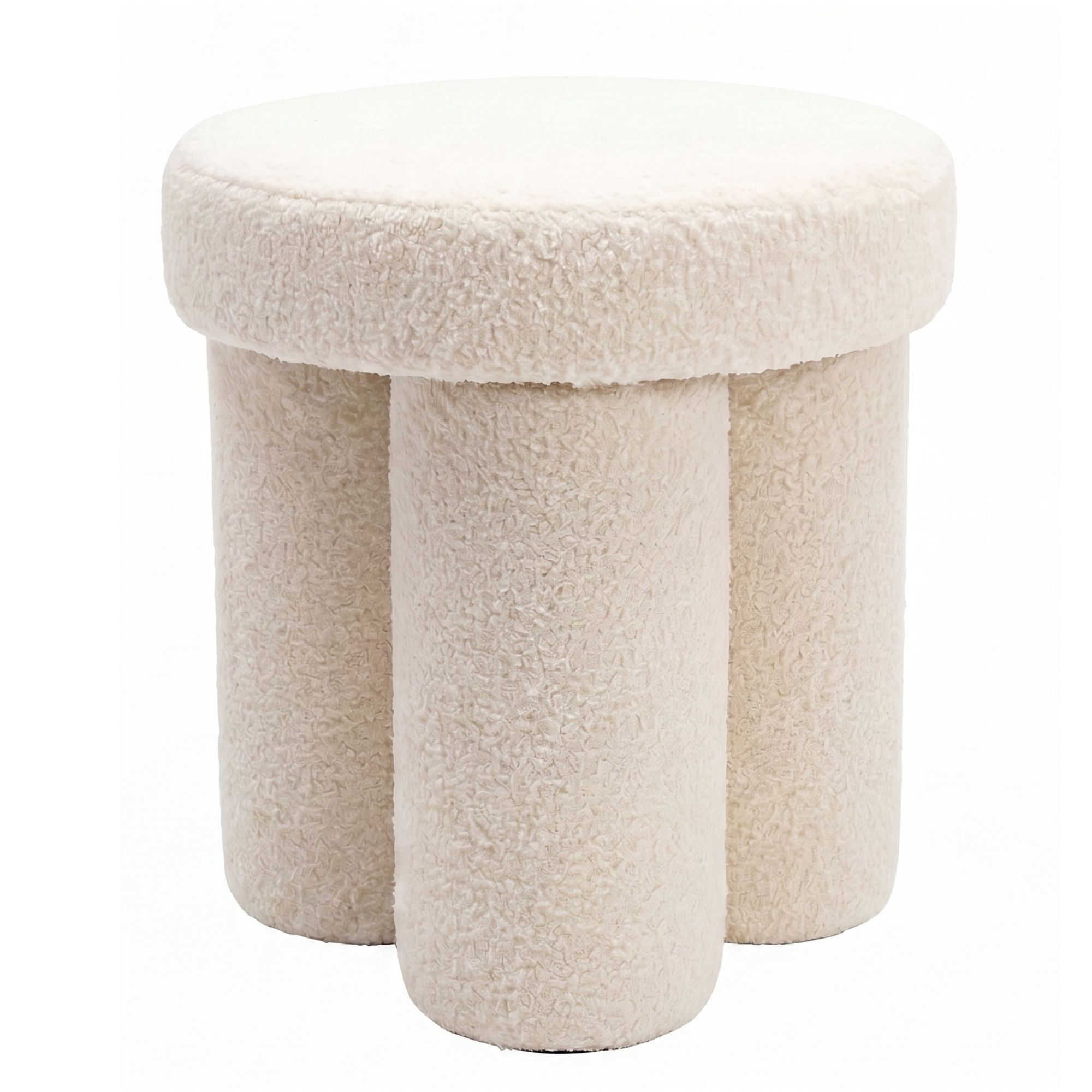 Sitzhocker Vagland Stoff Creme Ø 40 cm