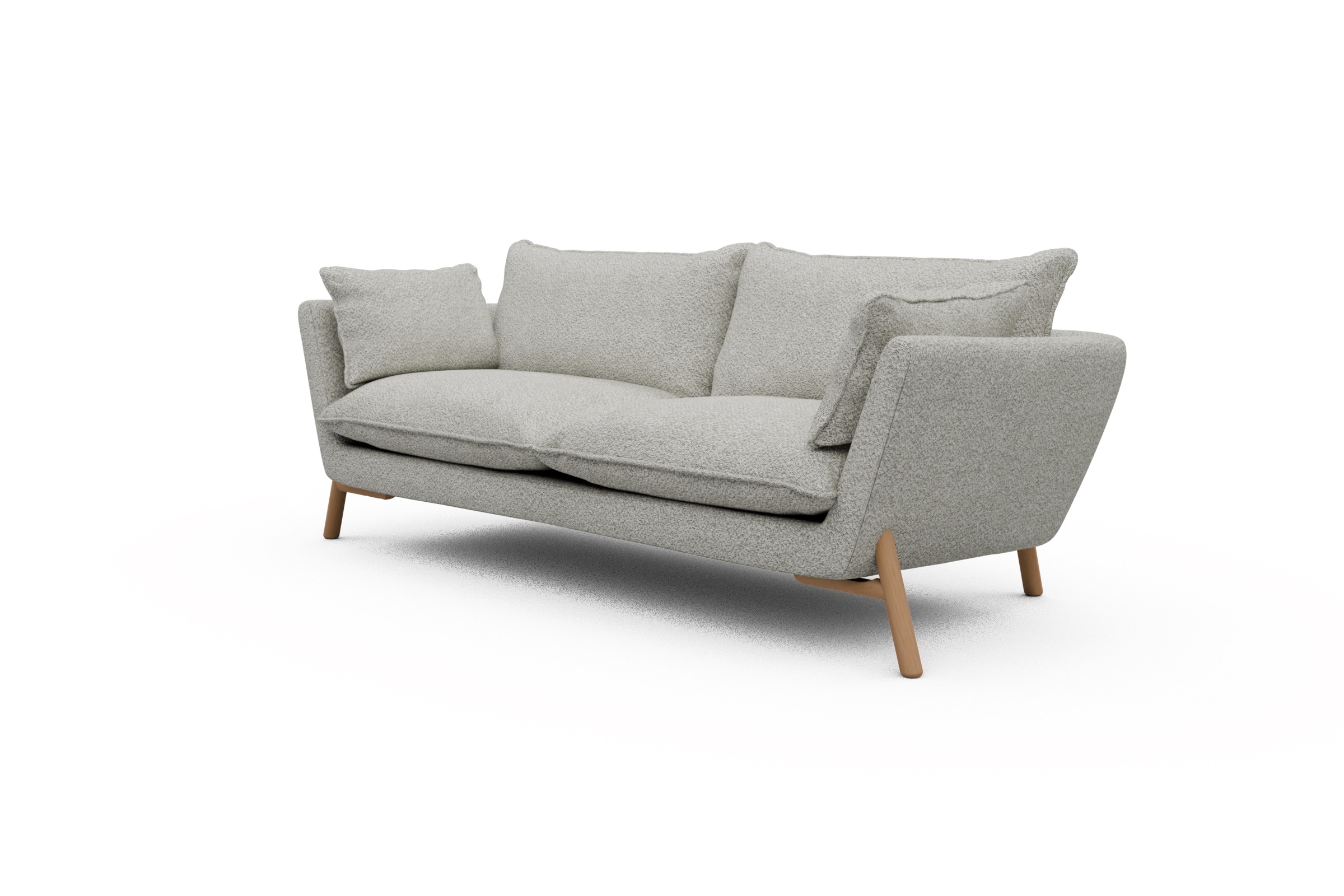 Sofa Emil PREMIUM 3-Sitzer Beinfarbe Eiche Natur Vanora-Warm-Sand