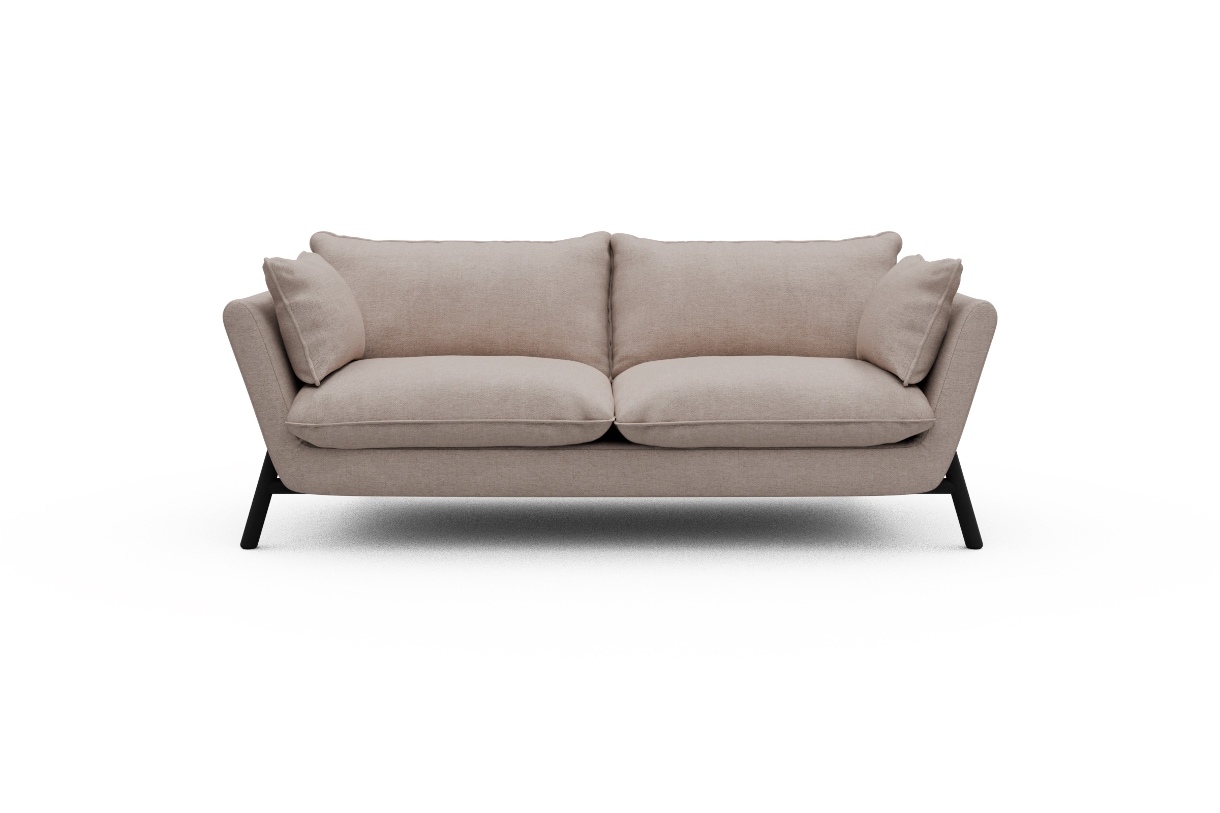 Skandi Home Sofa Emil PREMIUM 2-Sitzer Beinfarbe Eiche Schwarz Weda-Sand moebelfaktor