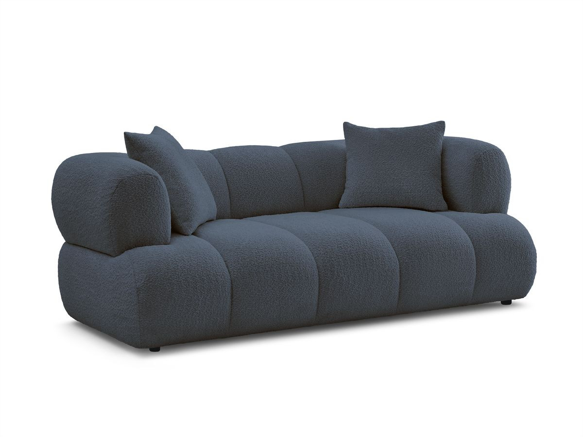 Bobochic Pamira Sofa 2-Sitzer Bouclé-Stoff Dunkelblau