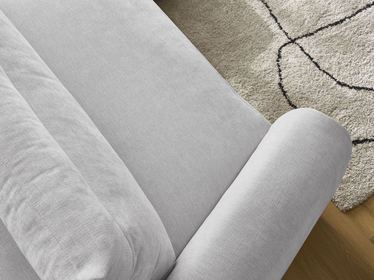 Bobochic Aden Ecksofa 293 × 152 cm Stoff Hellgrau Ecke rechts