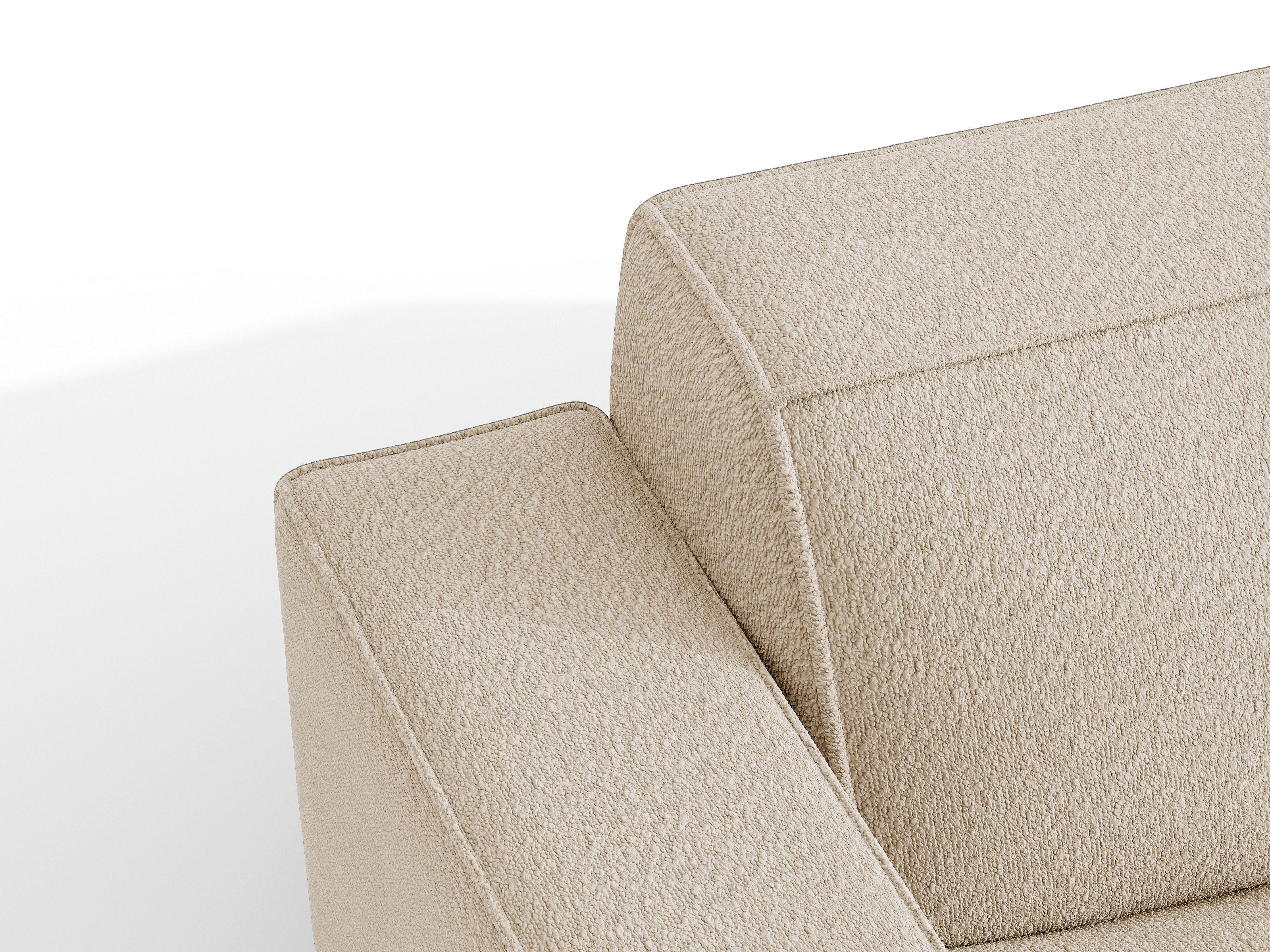 Micadoni Sessel ohne Armlehnen Jodie 1-Sitzer Boucle Baloo Beige