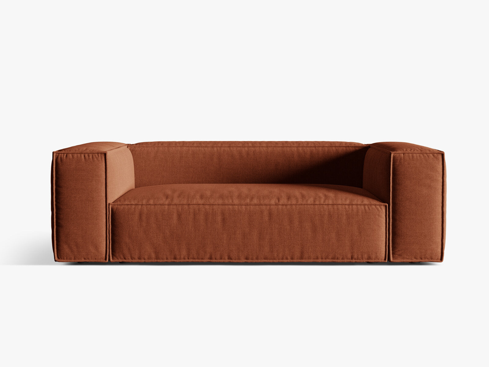 Micadoni Sofa Nuria 3-Sitzer Strukturierter Stoff Ziegel