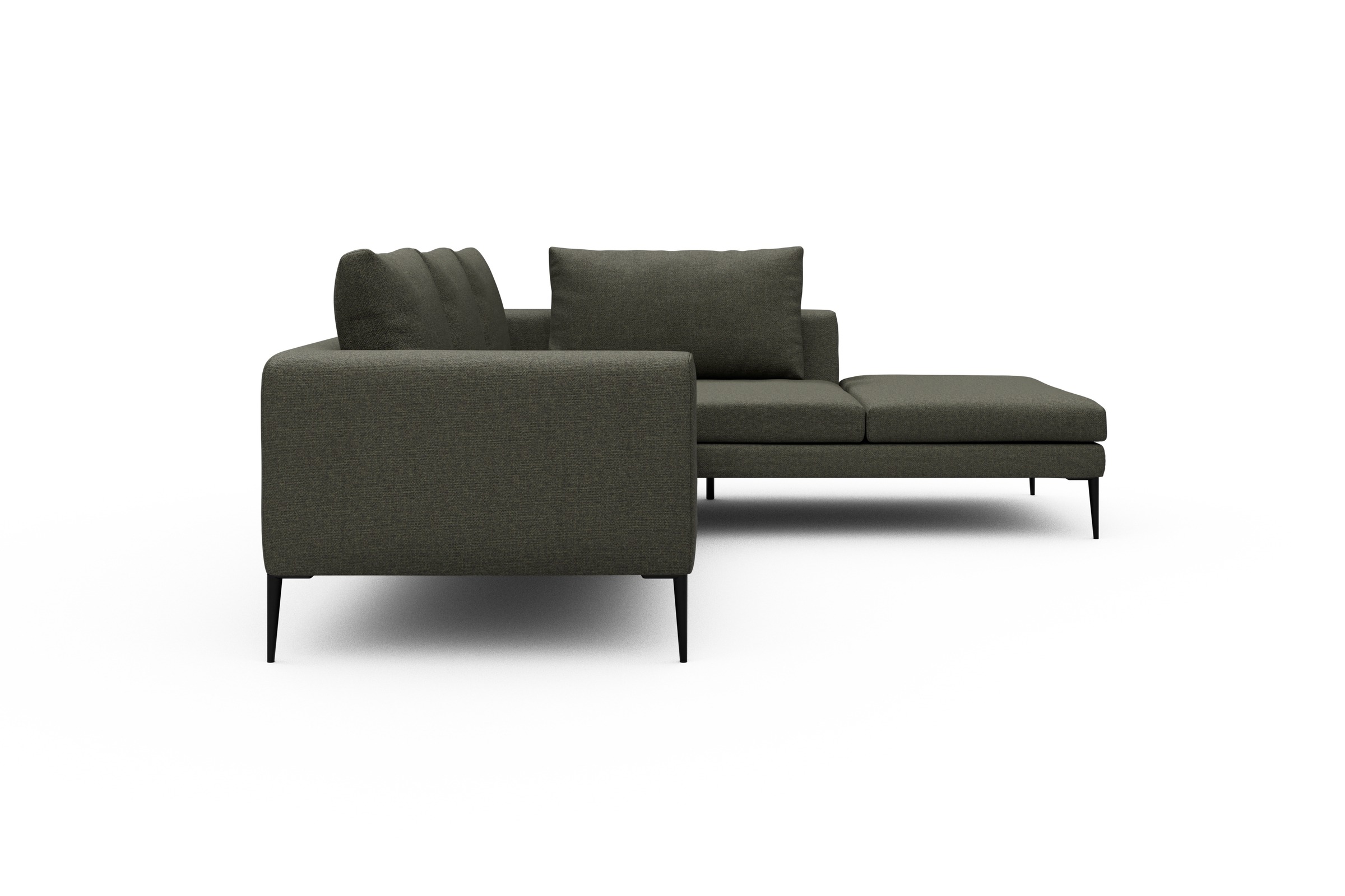 Ecksofa Paul Relax-Ecke rechts mit 2-Sitzer Sama-Winter-Moss