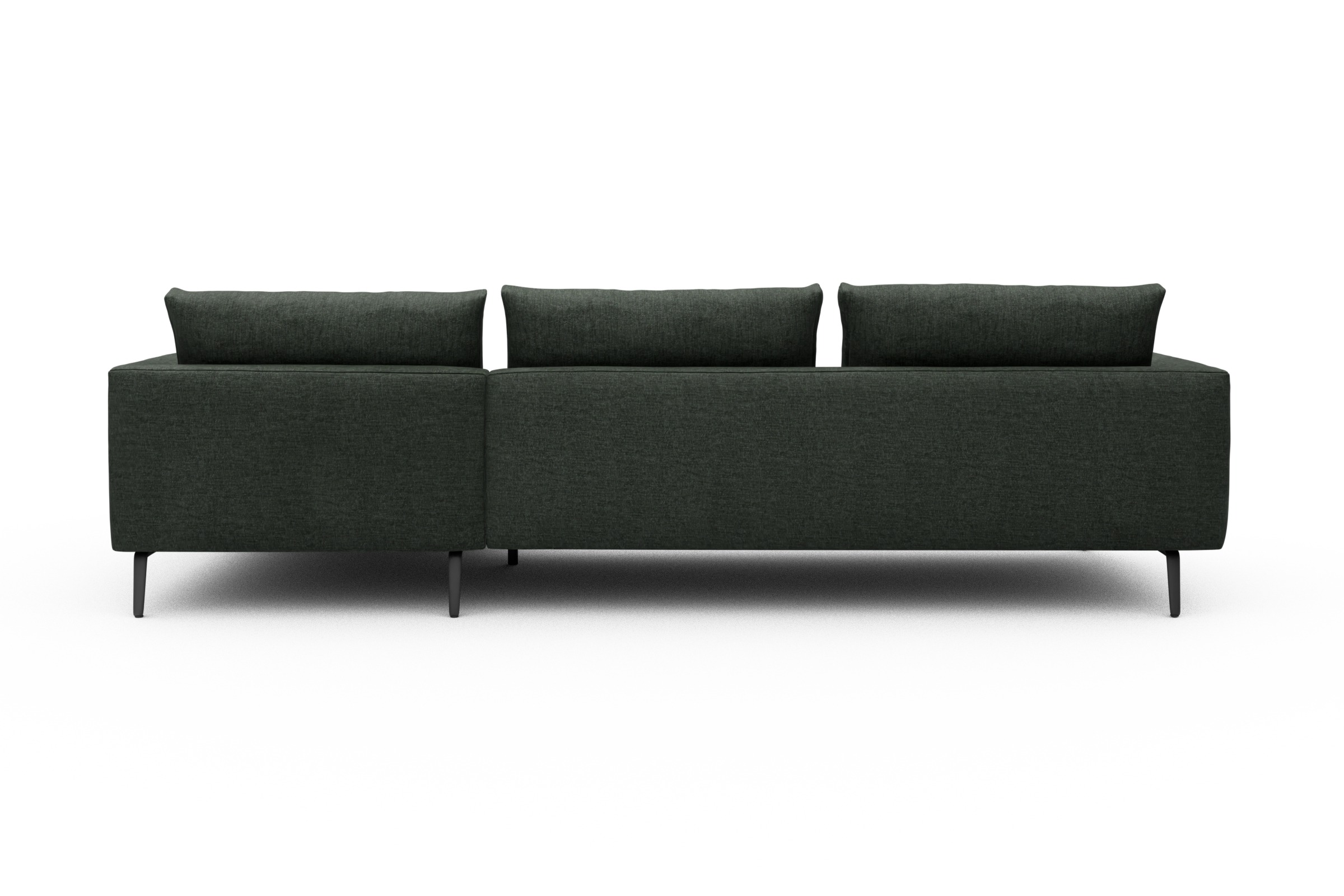 Ecksofa Karl Chaiselongue rechts mit 2,5-Sitzer Aivi-Pine-Green