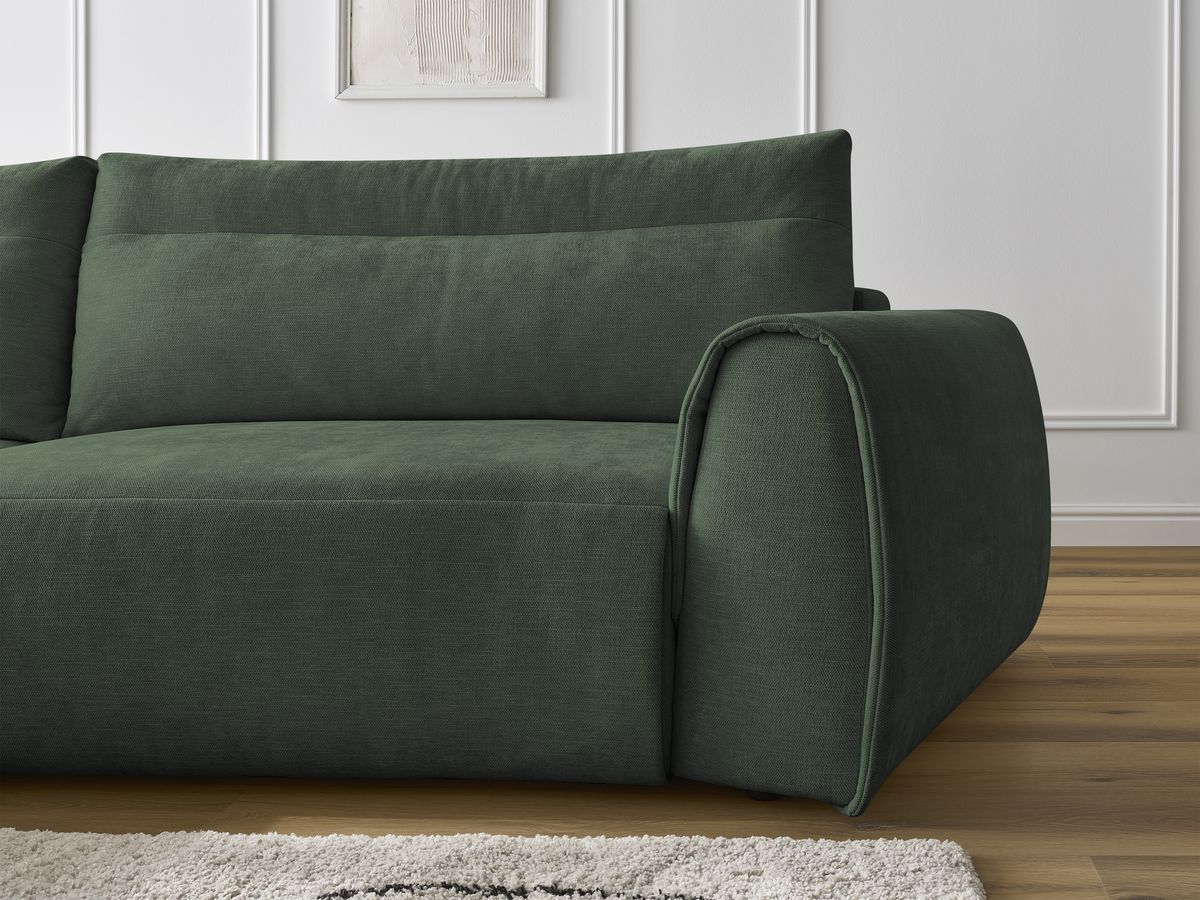 Bobochic Aden Ecksofa 293 × 152 cm Stoff Grün Ecke links
