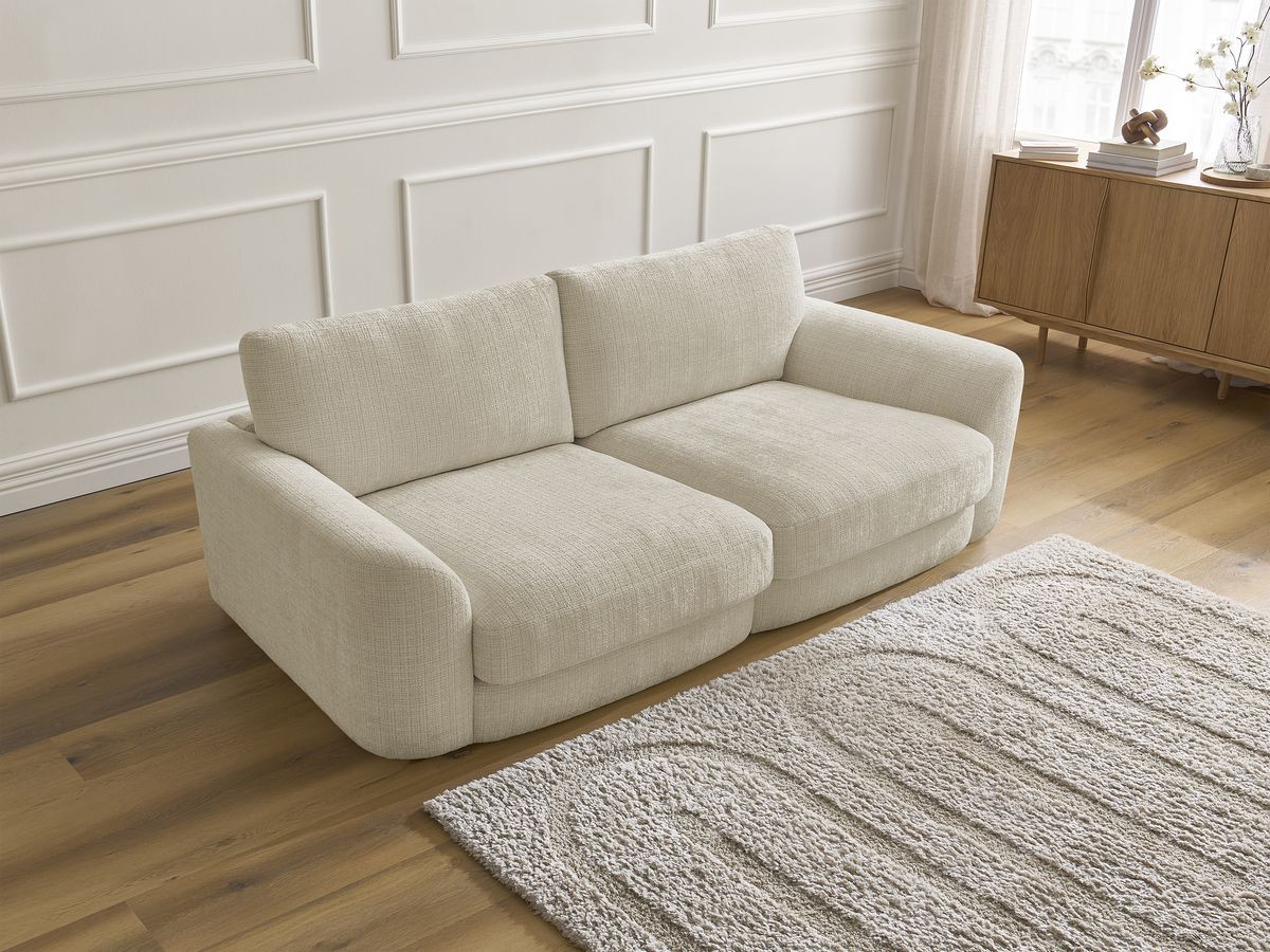 Bobochic Leonore Sofa 3-Sitzer Strukturstoff Beige