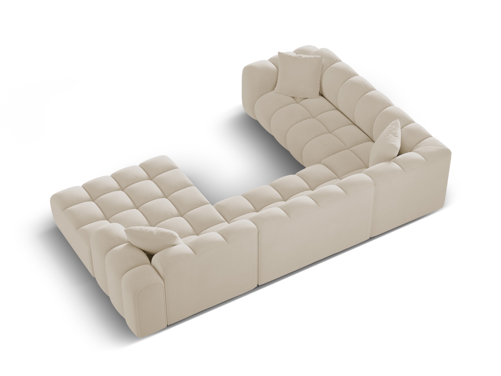 Cosmopolitan Design Panoramasofa Treno 4-Sitzer Samt Bluvel Dunkelbeige Links