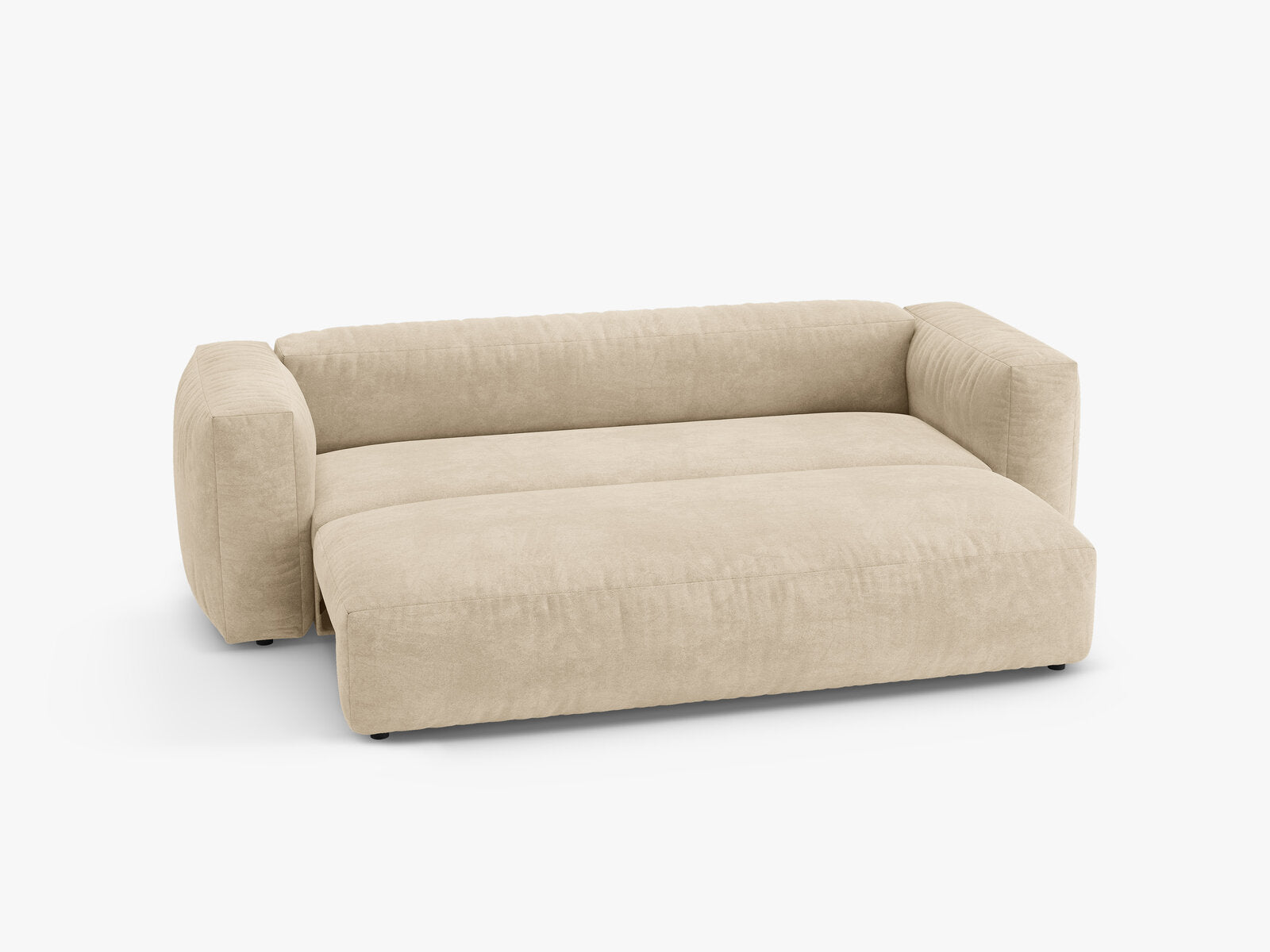 Micadoni Martina Sofa mit Bettfunktion Samt Vogue Helles Beige