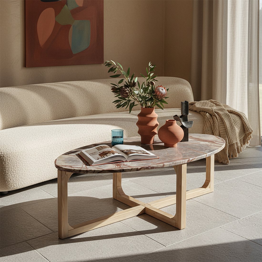 Raw Materials Marmor-Couchtisch Bizar 120x60x38cm