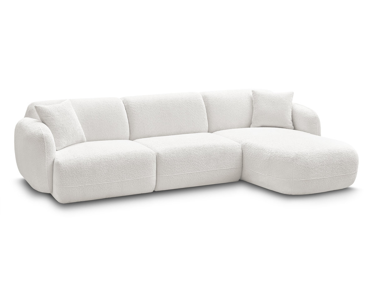 Bobochic Anda Ecksofa 292 × 163 cm Chenille Weiß Ecke rechts