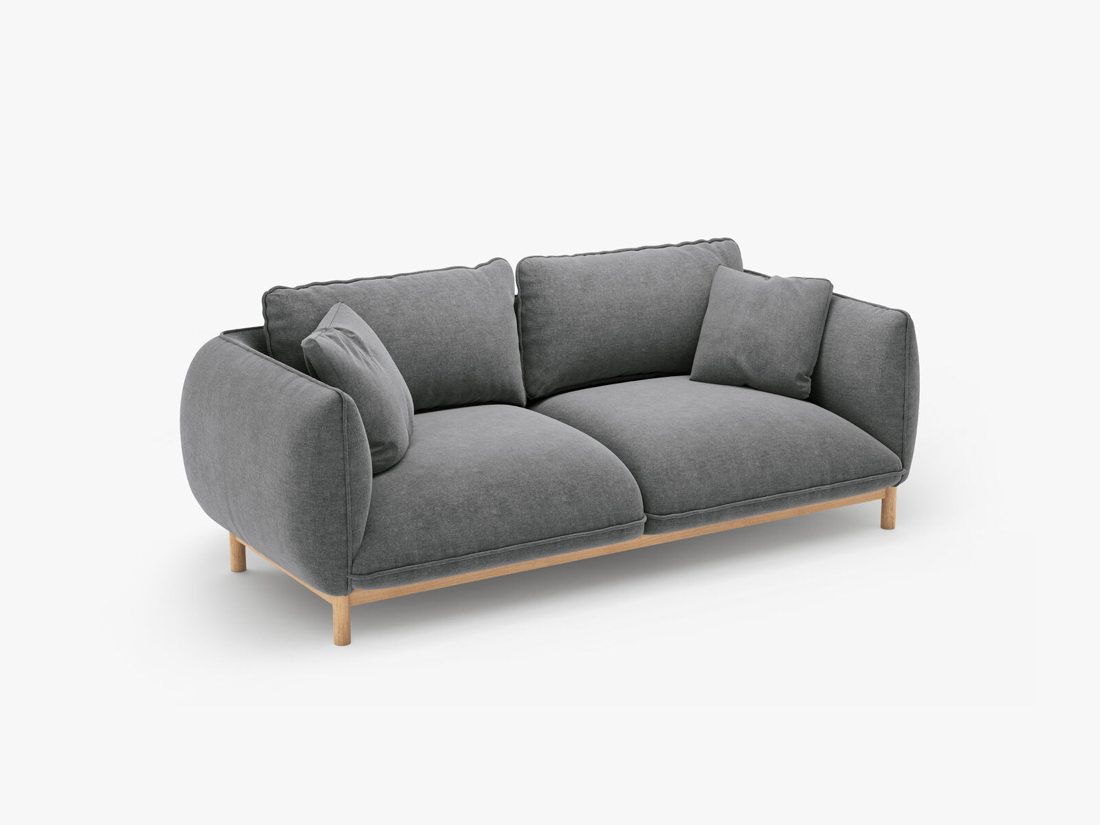 Micadoni Ada Sofa 2-Sitzer Strukturierter Stoff Wind Dunkelgrau