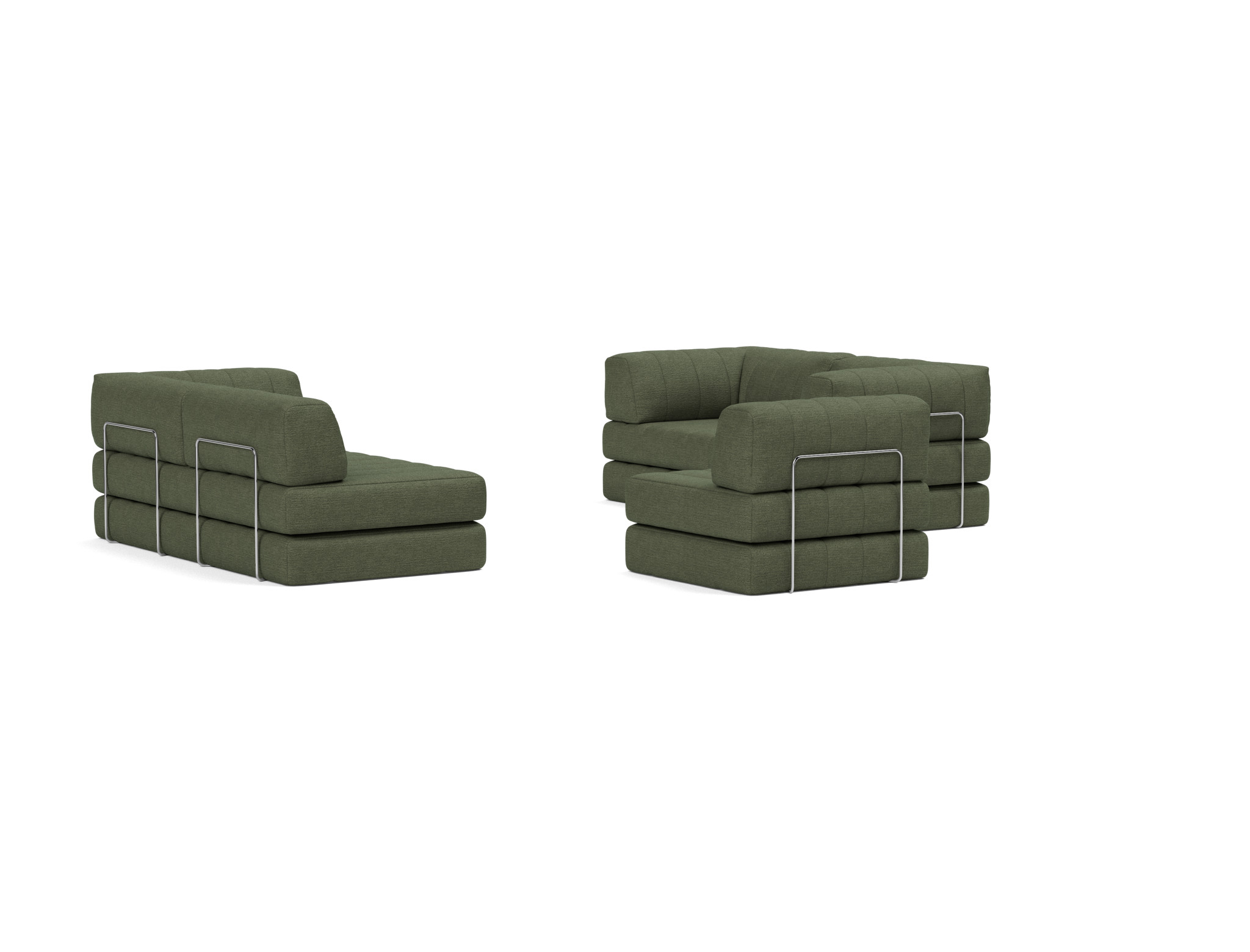 Eck-Schlafsofa CozyPad mit Armlehnen Strukturierter Stoff Taura 353-Forest