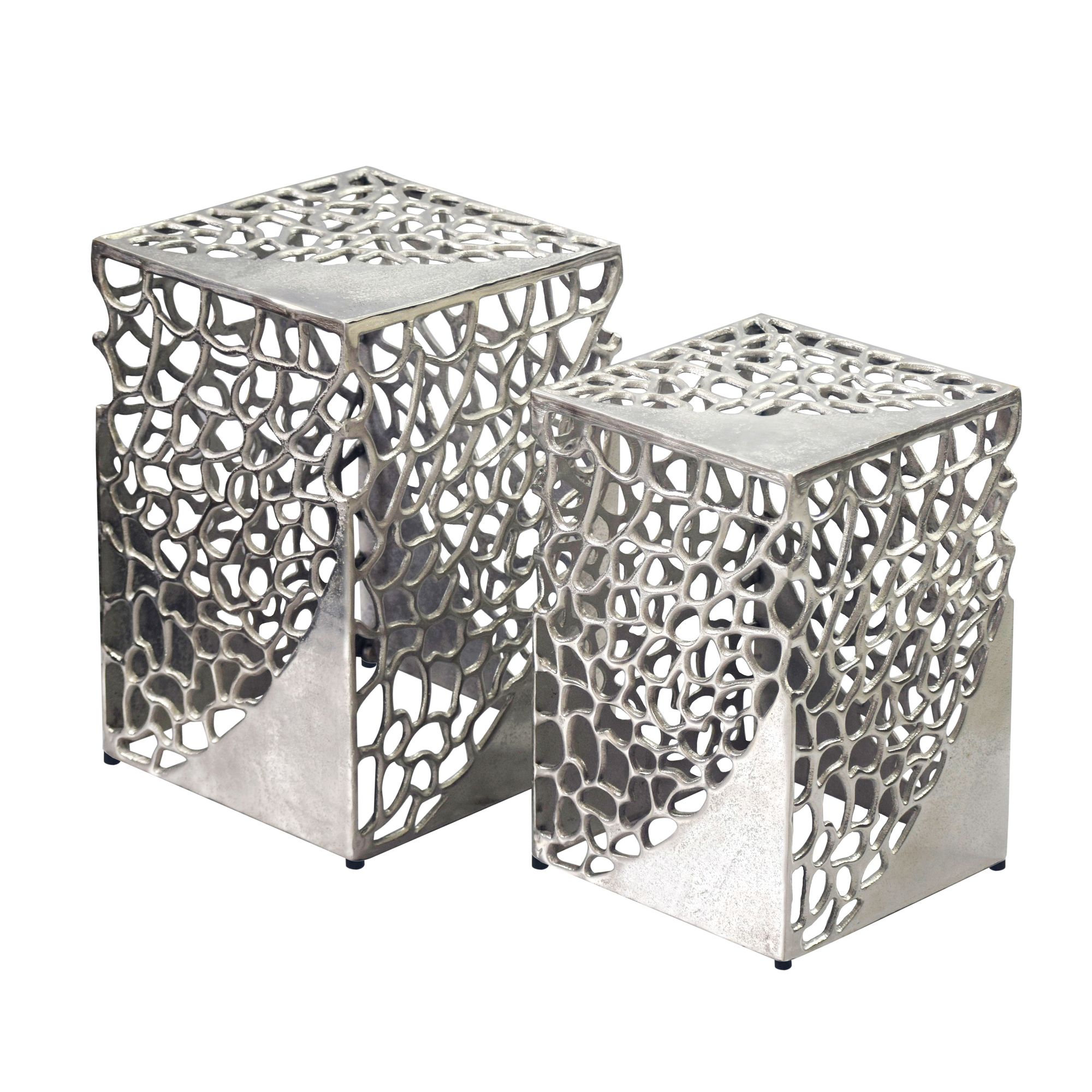 Satztisch 2er-Set Vevelstad Aluminium Silber 30 × 30 × 45 cm