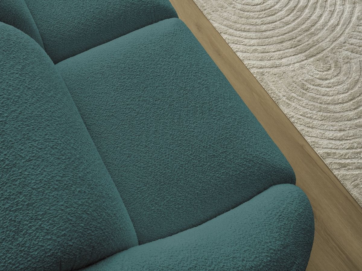Bobochic Tina Sofa 3-Sitzer Bouclé-Stoff Hellblau