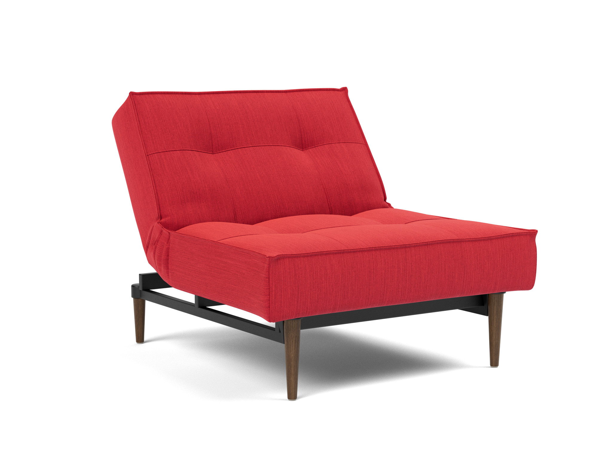 Sessel Splitback Flachgewebe Elegance 511-Red Beine Styletto Eiche dunkel