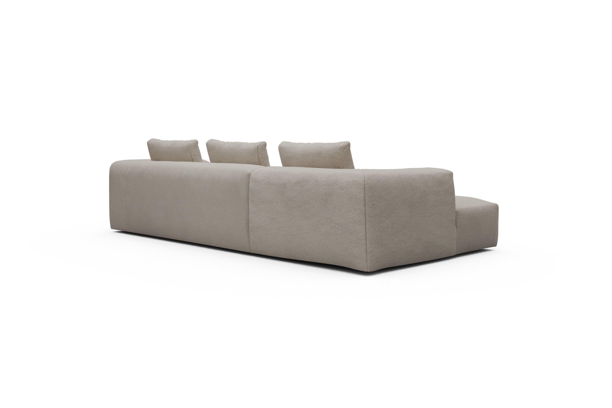 Ecksofa Fred Chaiselongue links mit 2,5-Sitzer Aivi-Lace-Beige