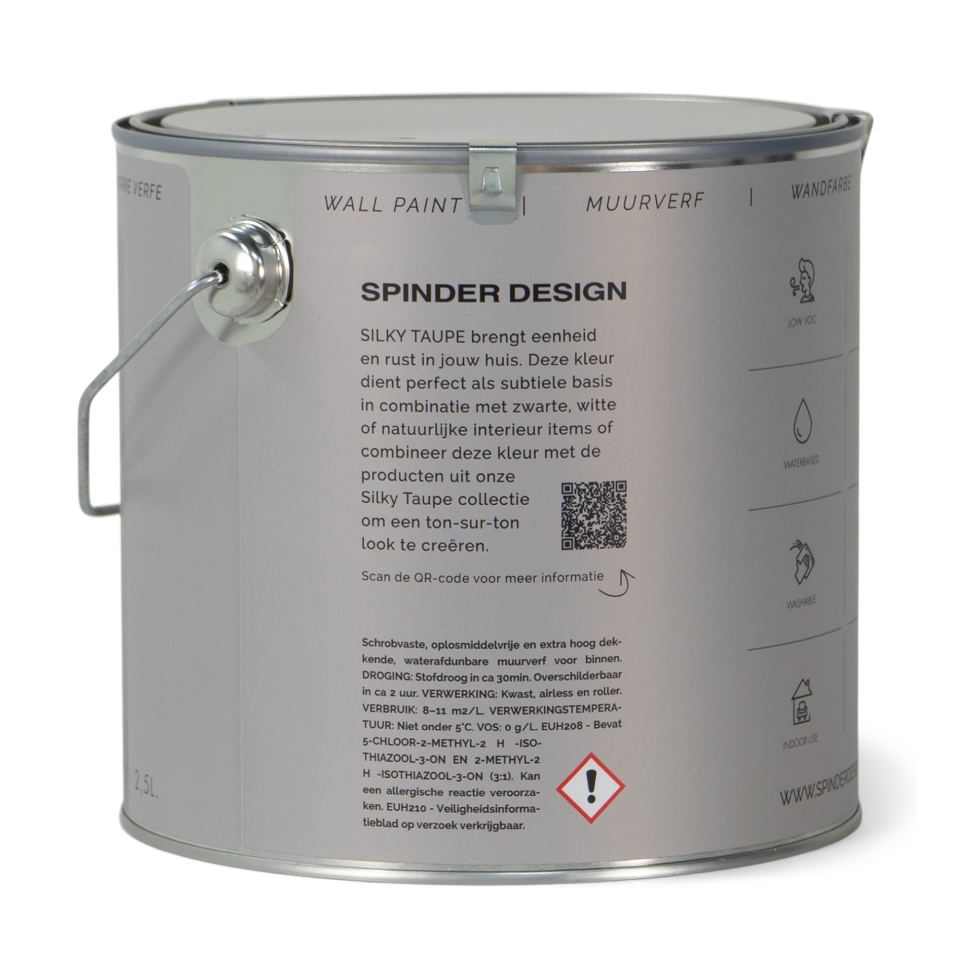 Spinder Design Wandfarbe Silky Taupe 2,5 Liter