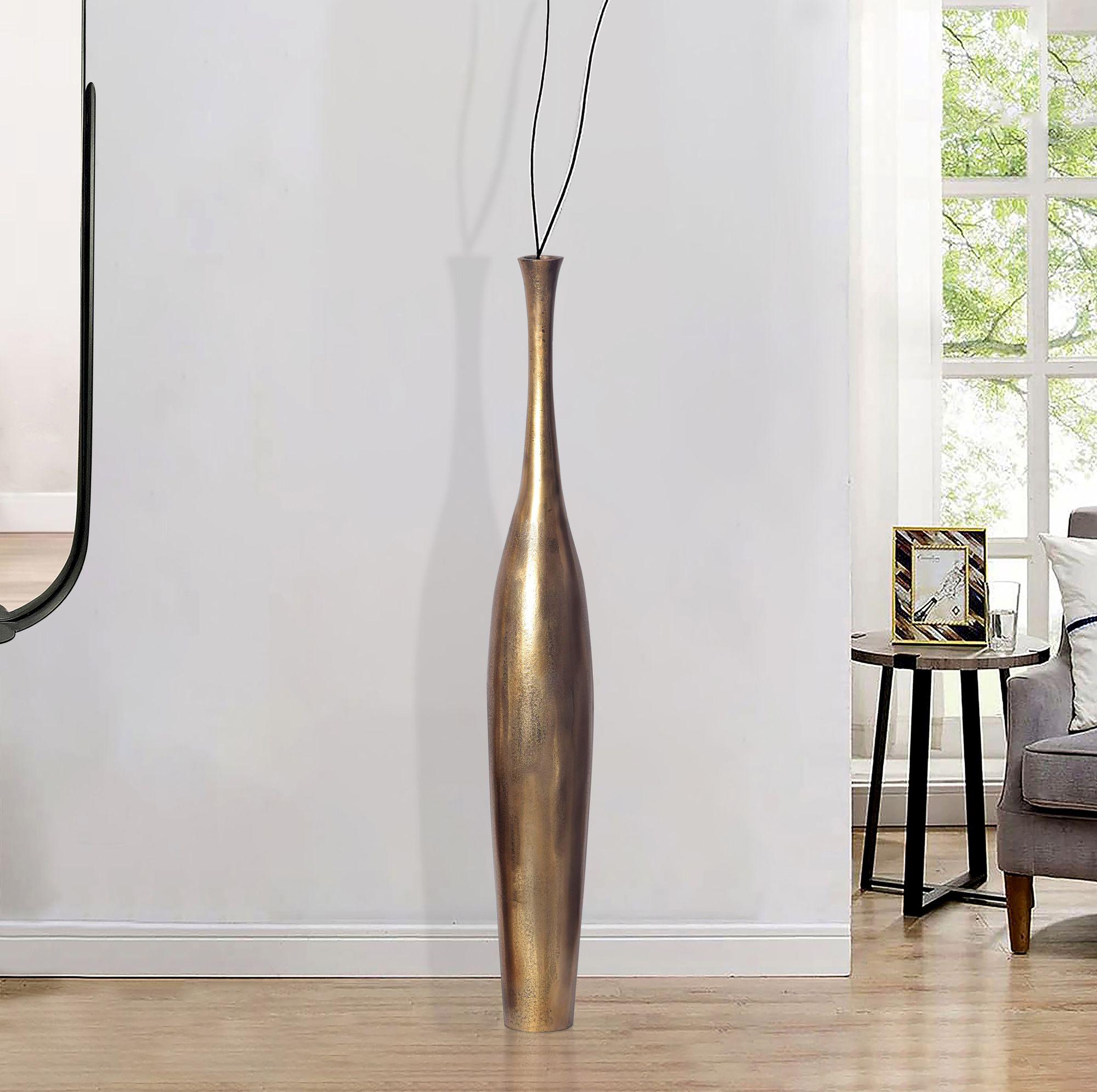 Bodenvase Bakken Aluminium Gold 75 cm