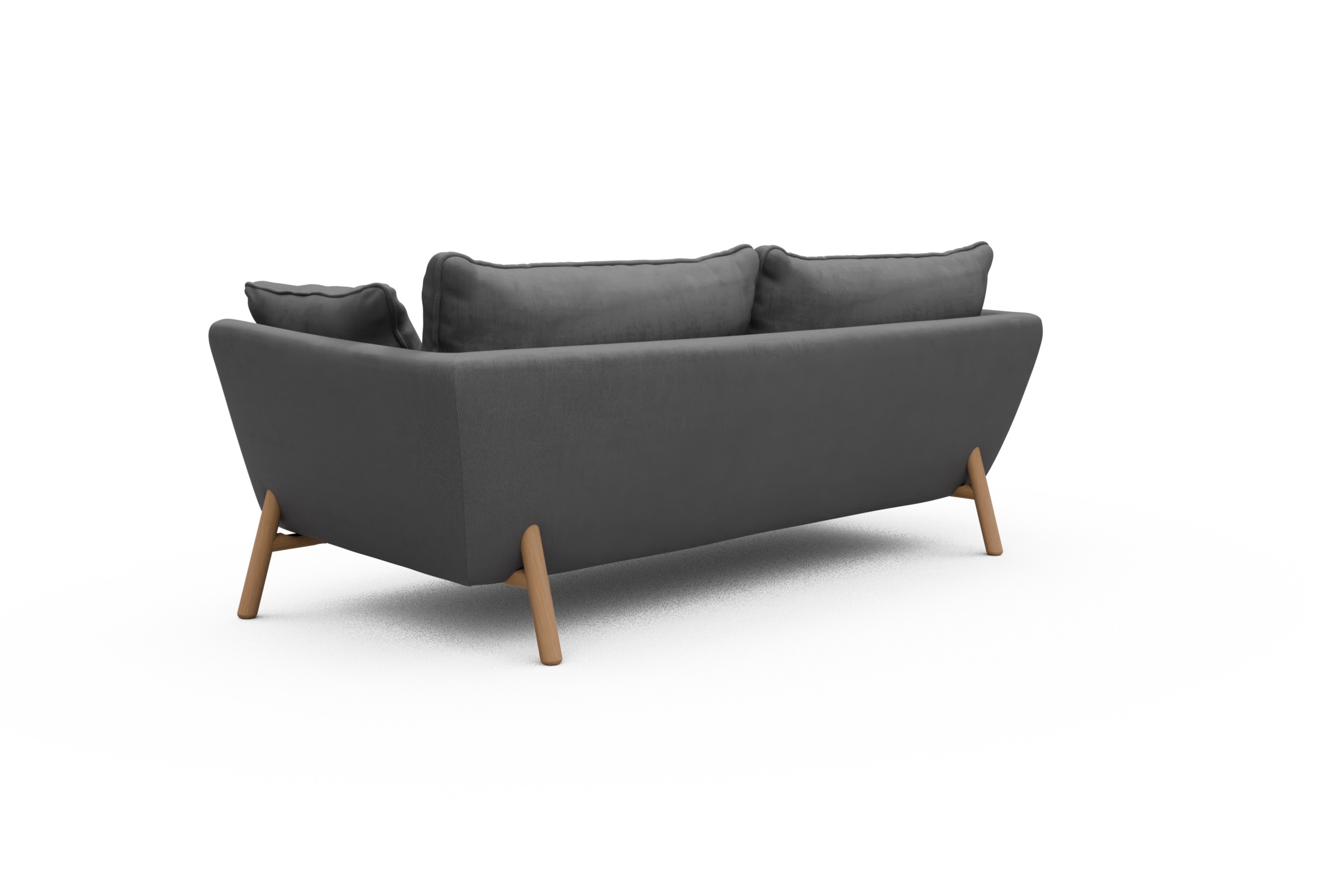 Sofa Emil PREMIUM 3-Sitzer Beinfarbe Eiche Natur Cordufine-Grey