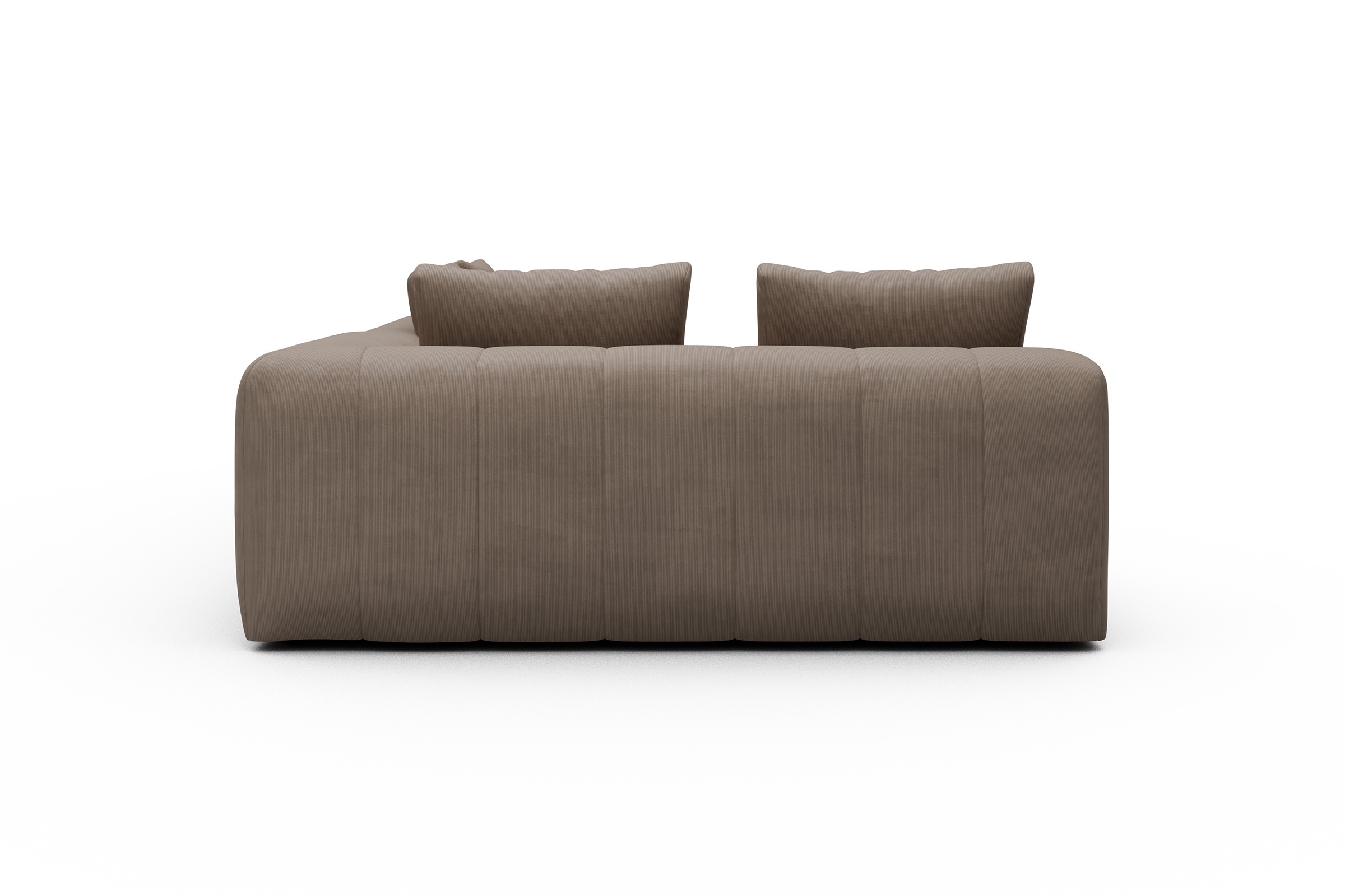 Ecksofa Hugo 2x 2,5-Sitzer Armlehne rechts Cordufine-Biege
