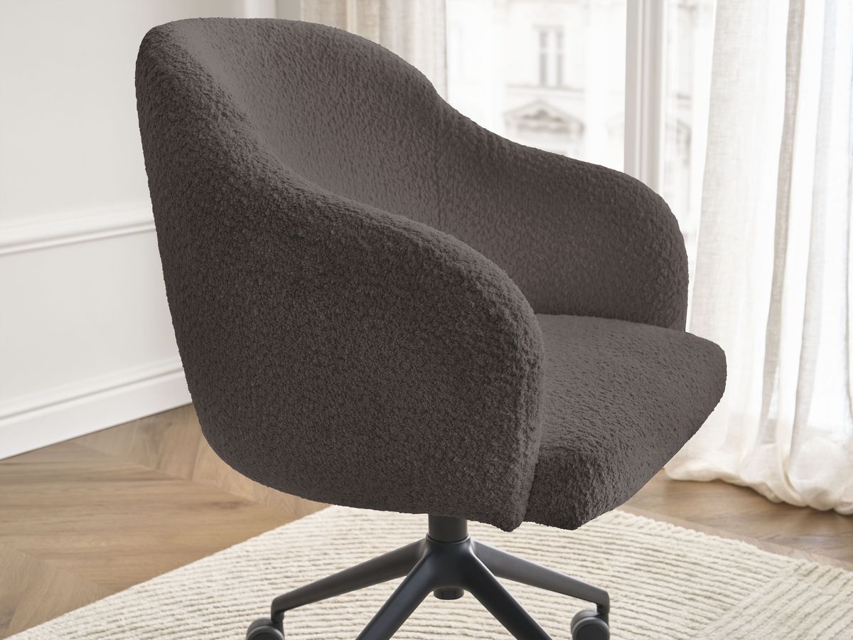 Bobochic Sophie Bürostuhl Bouclé-Stoff Braun
