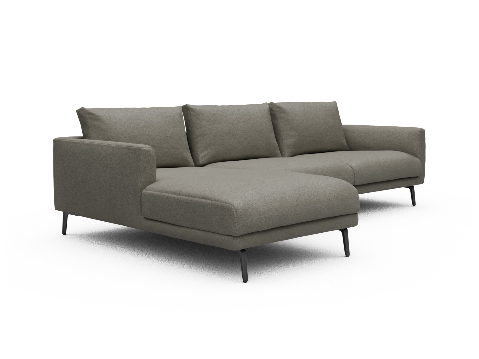 Skandi Home Ecksofa Karl Chaiselongue links mit 2,5-Sitzer Denari-Warm-Grey moebelfaktor