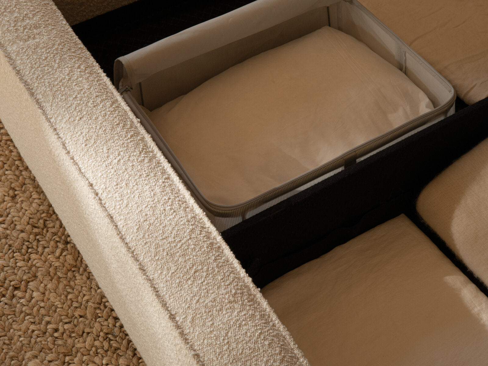 Micadoni Bett Simon Boucle Grau Braun 140x200