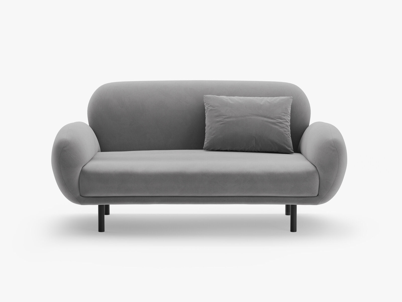 Micadoni Sofa Poppy 2-Sitzer Samt Casino Hellgrau